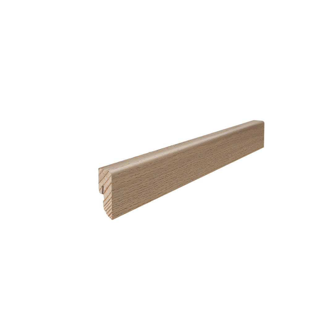 Klik-fodliste massiv trækerne 16 x 40 mm kube 2,2 mm med finér, olieret Eg sand grå