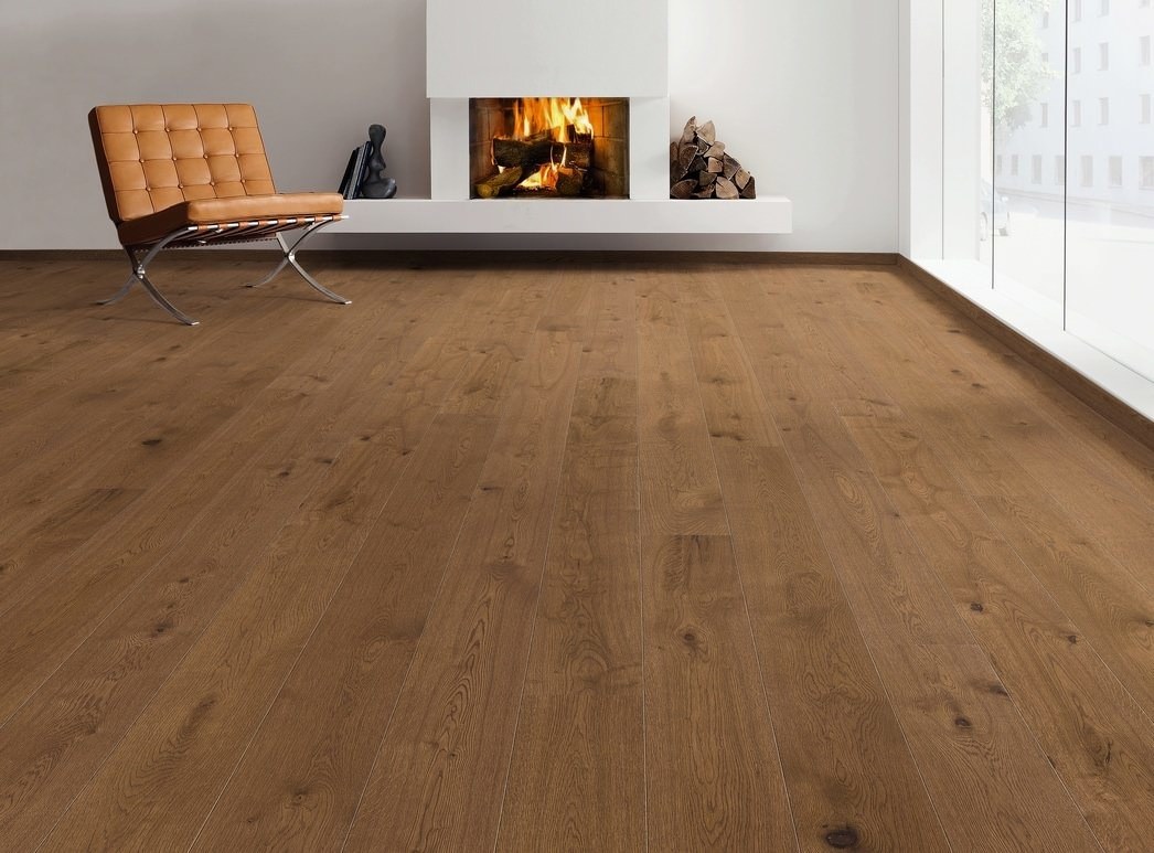 Produktbillede 1 Plank 2V Eg muskatbrun Universal børstet