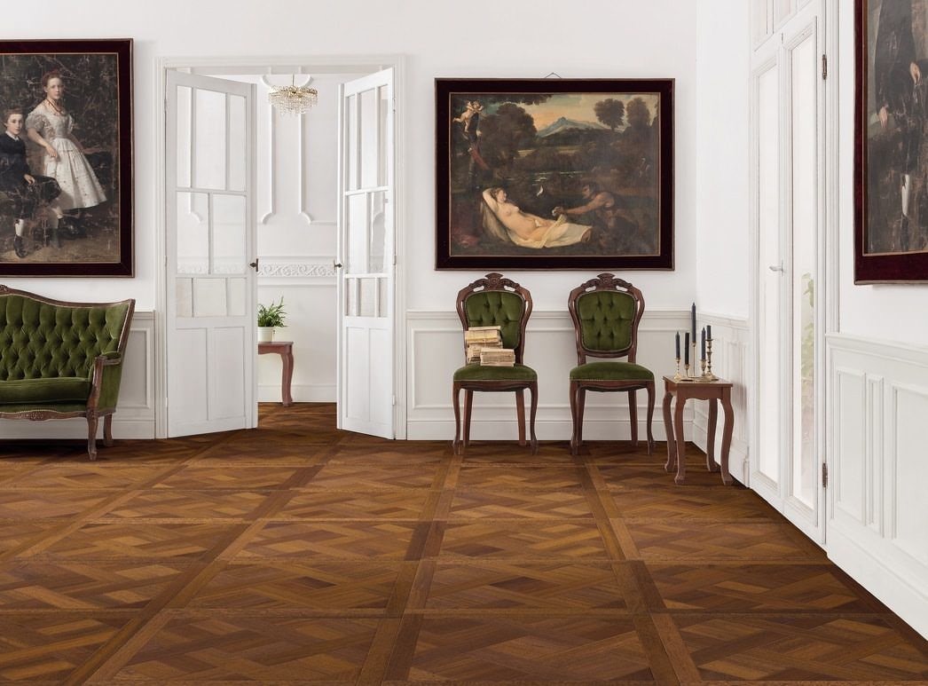 parkettmanufaktur by HARO 18 mm Tavle Basket 4V Merbau oleovera Not & fer