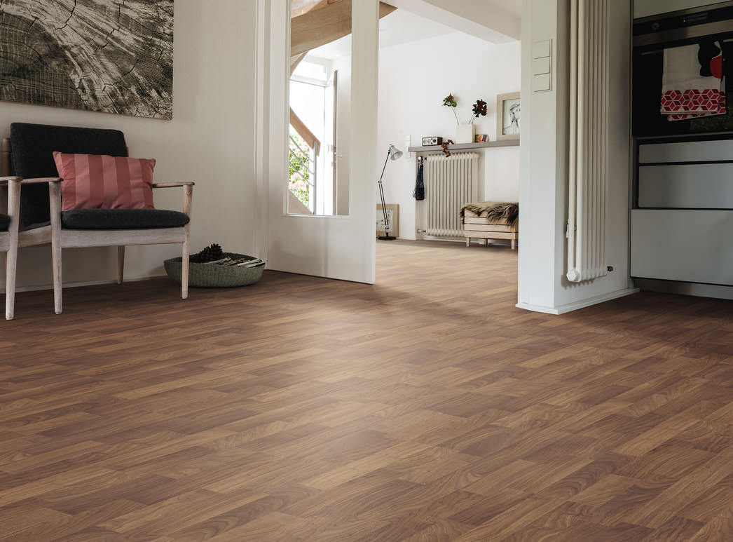 HARO Laminatgulv Specialudgave NKL31 3-stav Valnød* børstet mat Silent Pro Top Connect