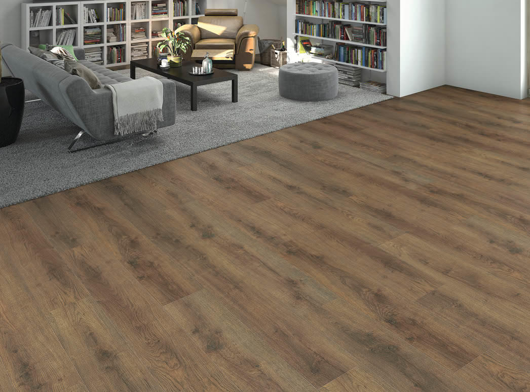 HARO Laminatgulv Specialudgave NKL31 Plank Eg Scarpa røget* børstet mat Top Connect