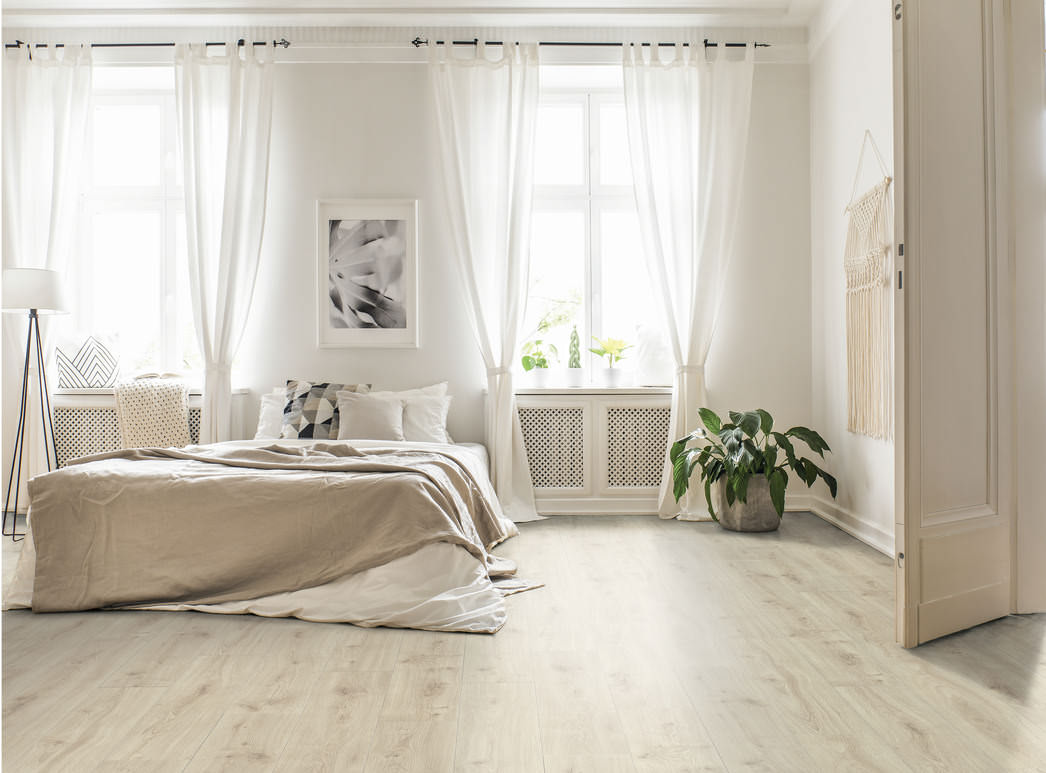 HARO Laminatgulv Specialudgave NKL32 Plank 4V Eg Alta cremehvid* børstet Silent Pro Top Connect