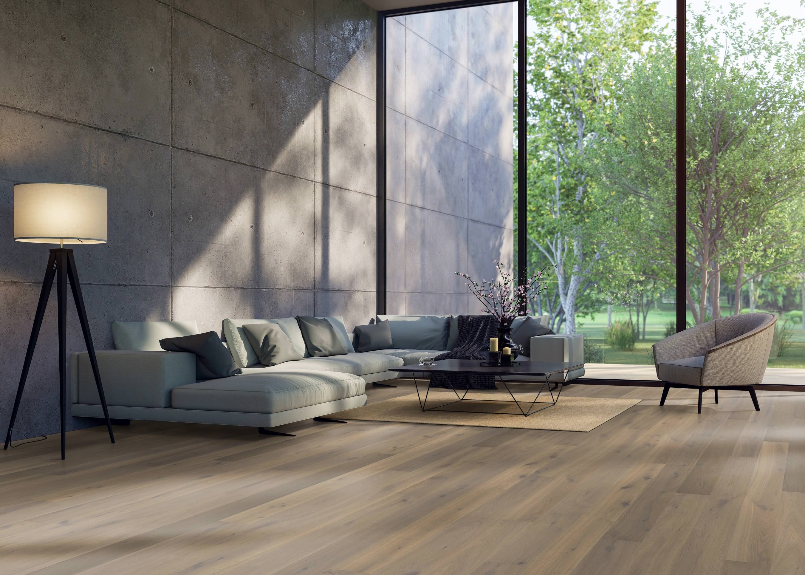 HARO PARKETGULV 4000 Plank 180 4V Afrikansk eg light purohvid Sauvage børstet naturaLin plus Top Connect