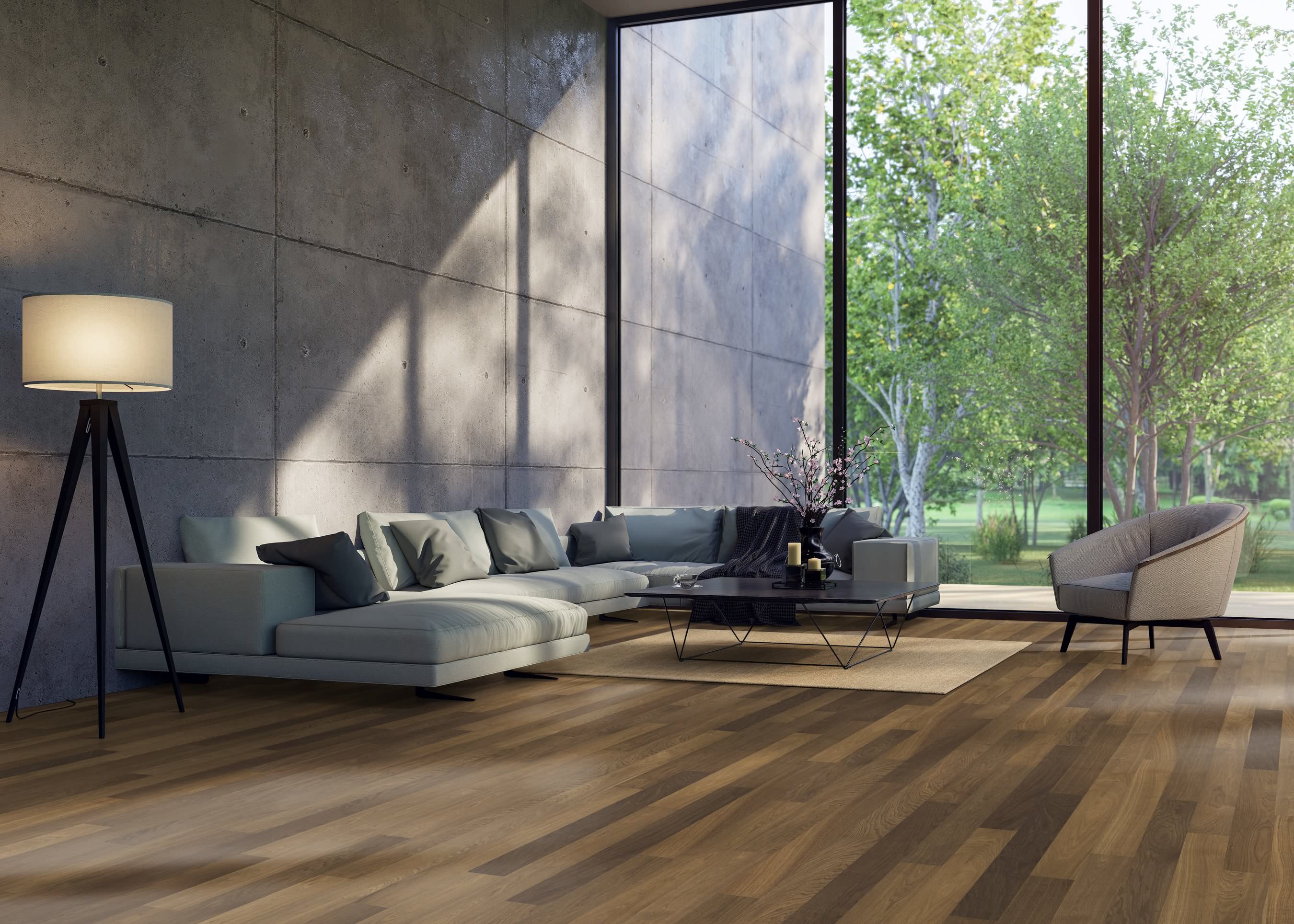 parkettmanufaktur by HARO 4000 Plankegulv Prestige Afrikansk eg light Selectiv børstet oleovera Not & fer