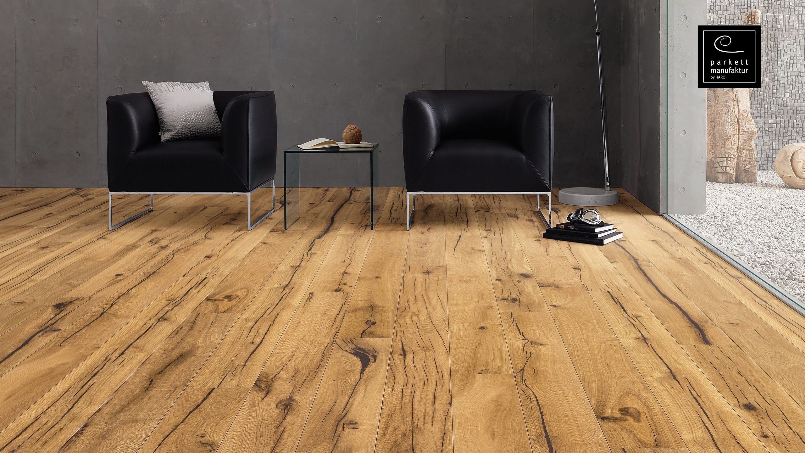 parkettmanufaktur by HARO 4000 Plank 2V Eg Altholz børstet oleovera Top Connect
