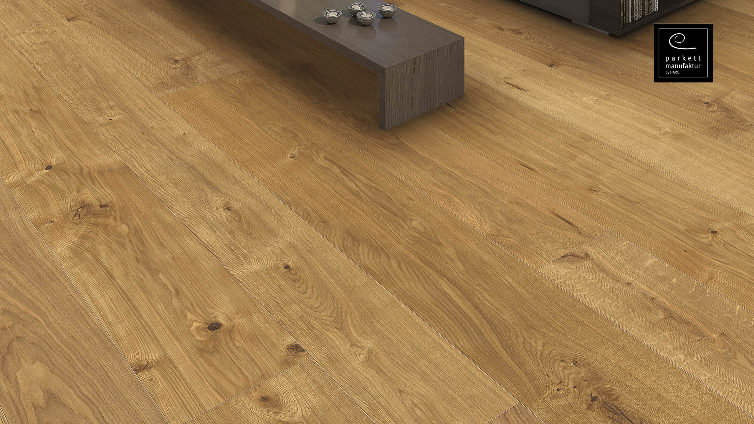 parkettmanufaktur by HARO 6000 Plank XL 4V Eg børstet oleovera Not & fer