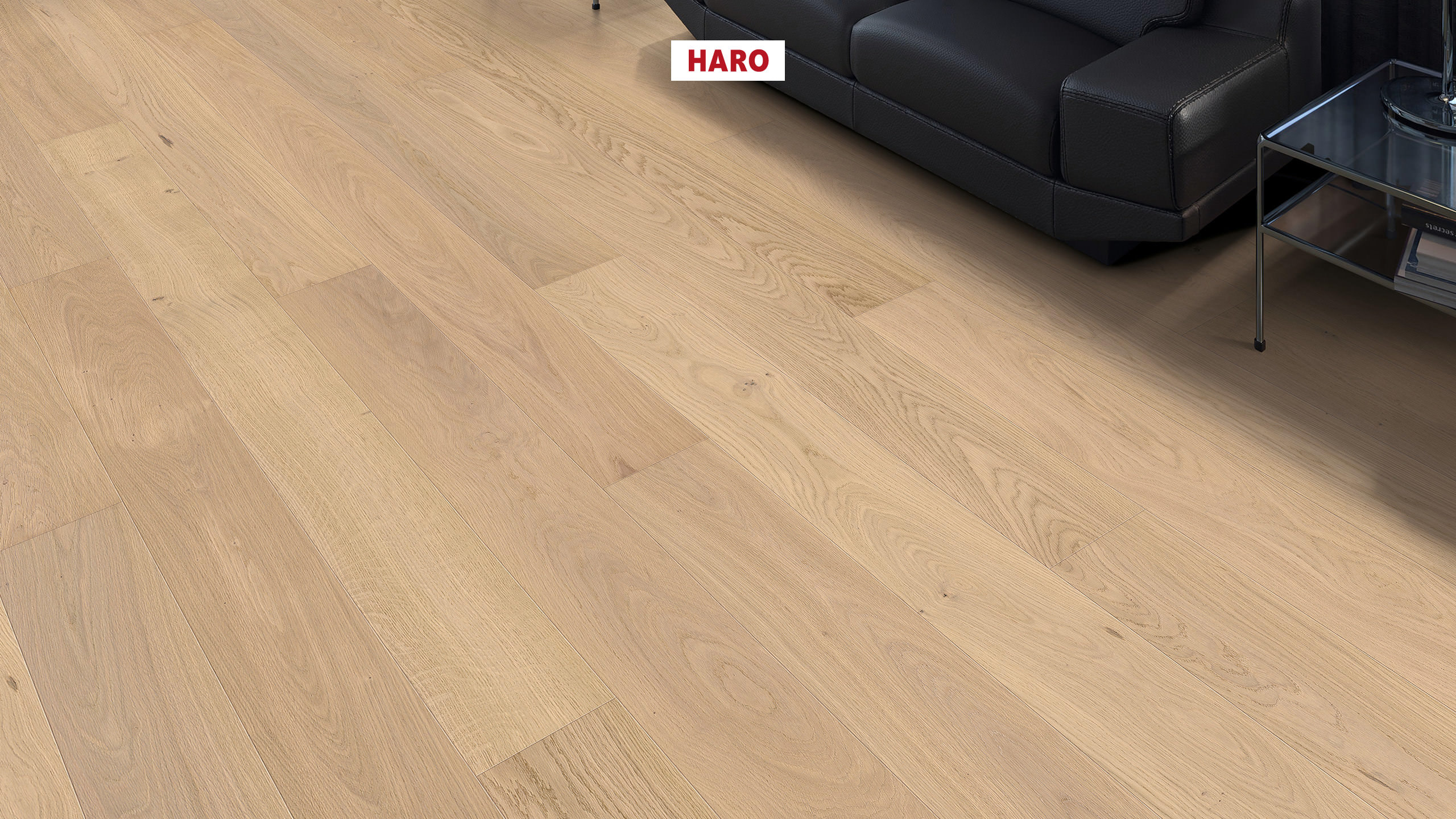 HARO PARKETGULV 4000 Plank 180 4V Eg purohvid Markant børstet naturaLin plus Top Connect