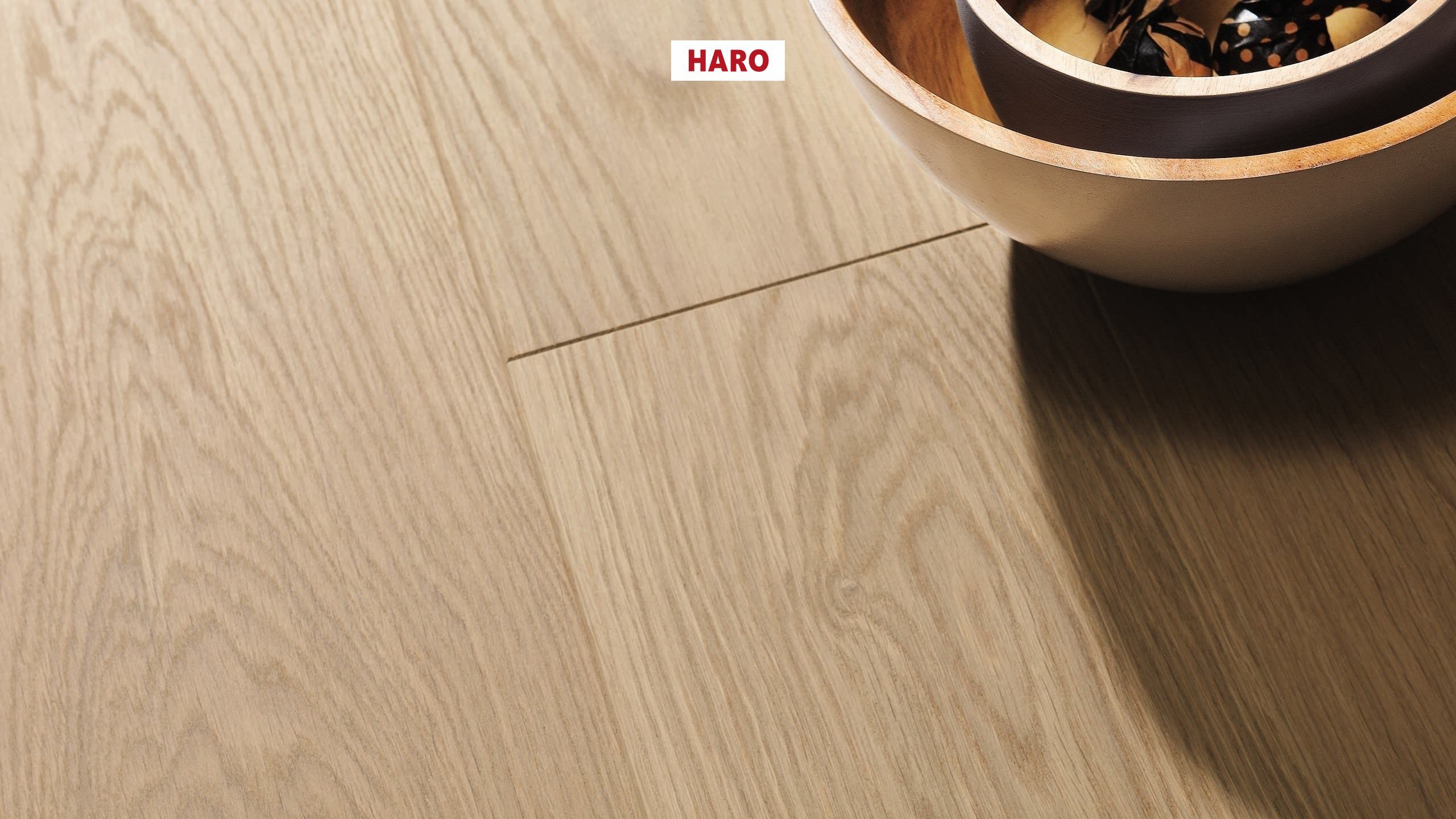 HARO PARKETGULV 4000 Plank 180 4V Eg purohvid Exklusiv børstet naturaLin plus Top Connect