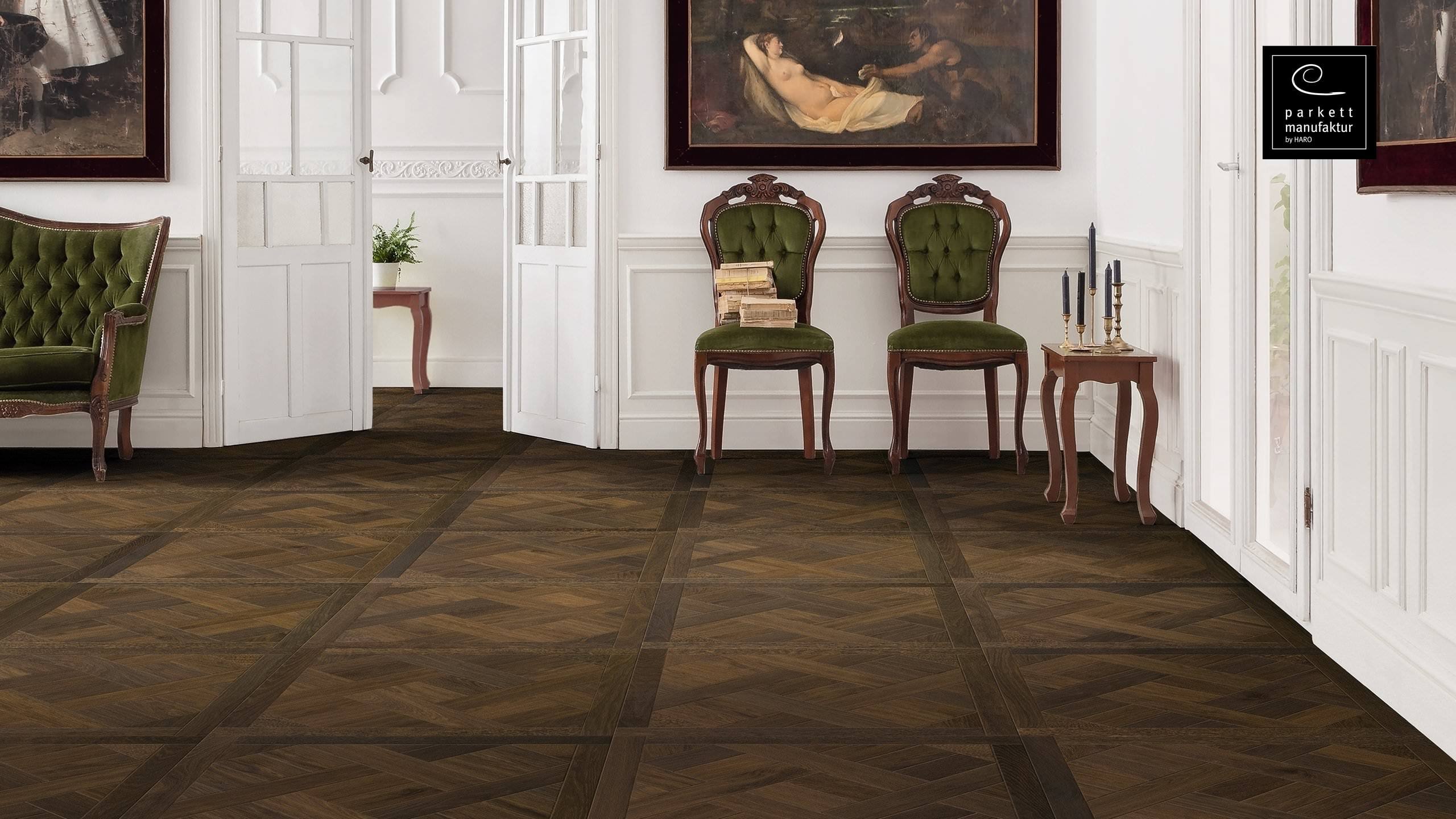 parkettmanufaktur by HARO 18 mm Tavle Basket 4V Røget eg oleovera Not & fer