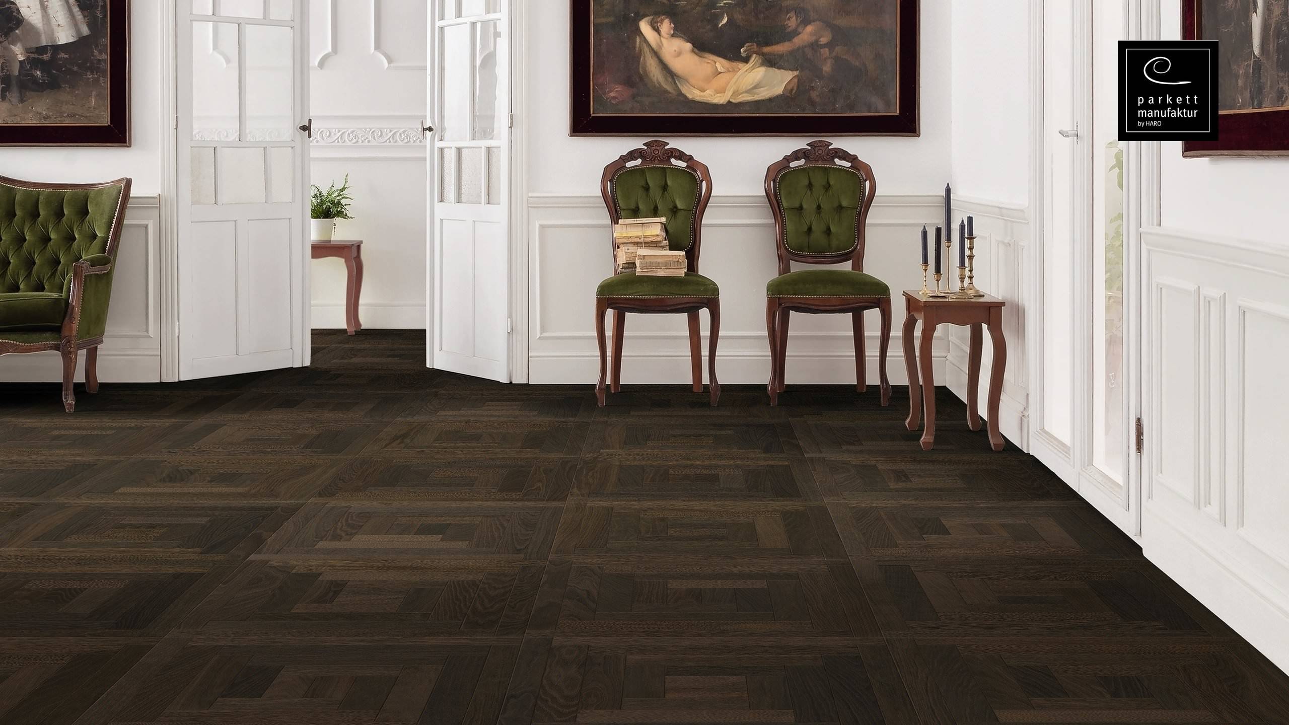 parkettmanufaktur by HARO 18 mm Tavle Loop 4V Afrikansk eg oleovera Not & fer