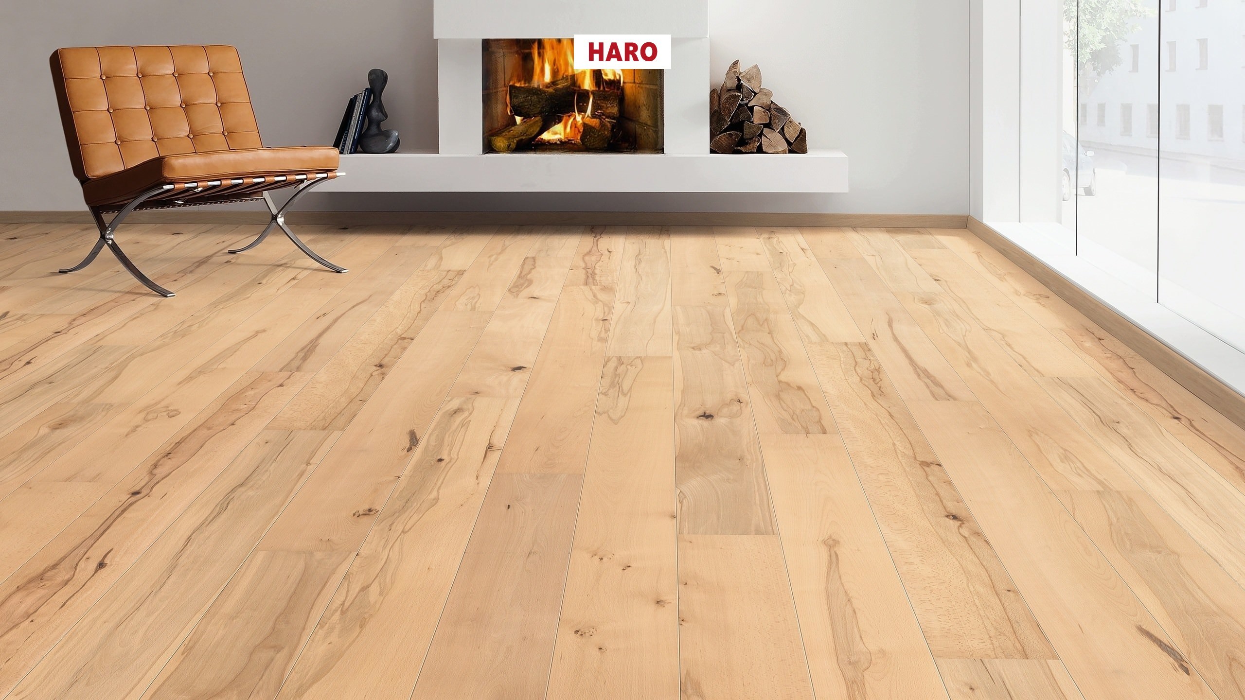 HARO PARKETGULV 4000 Plank 180 2V Bøg dampet Universal naturaDur Top Connect