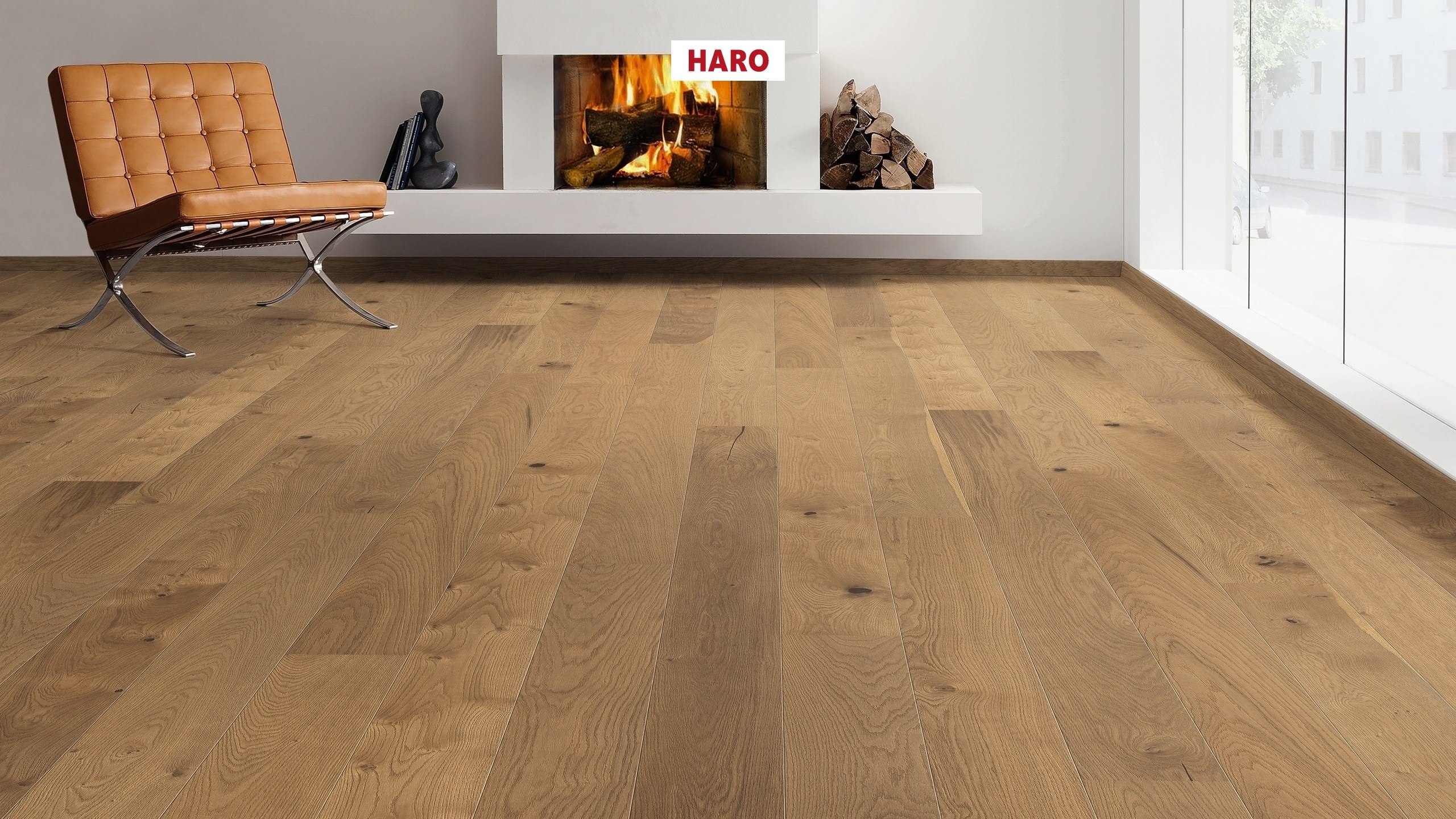 HARO PARKETGULV 4000 Plank 180 2V Røget eg Sauvage børstet naturaDur Top Connect