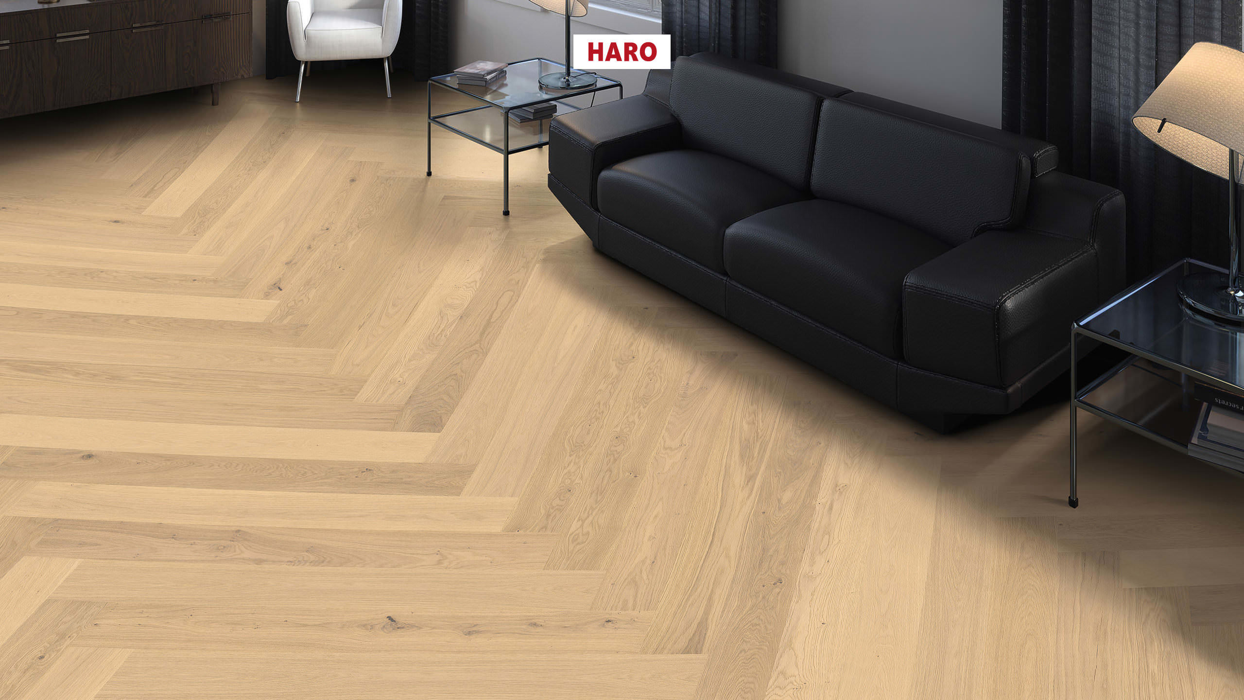 HARO PARKETGULV 4000 Plankegulv Prestige Eg invisible Markant børstet naturaDur Not & fer