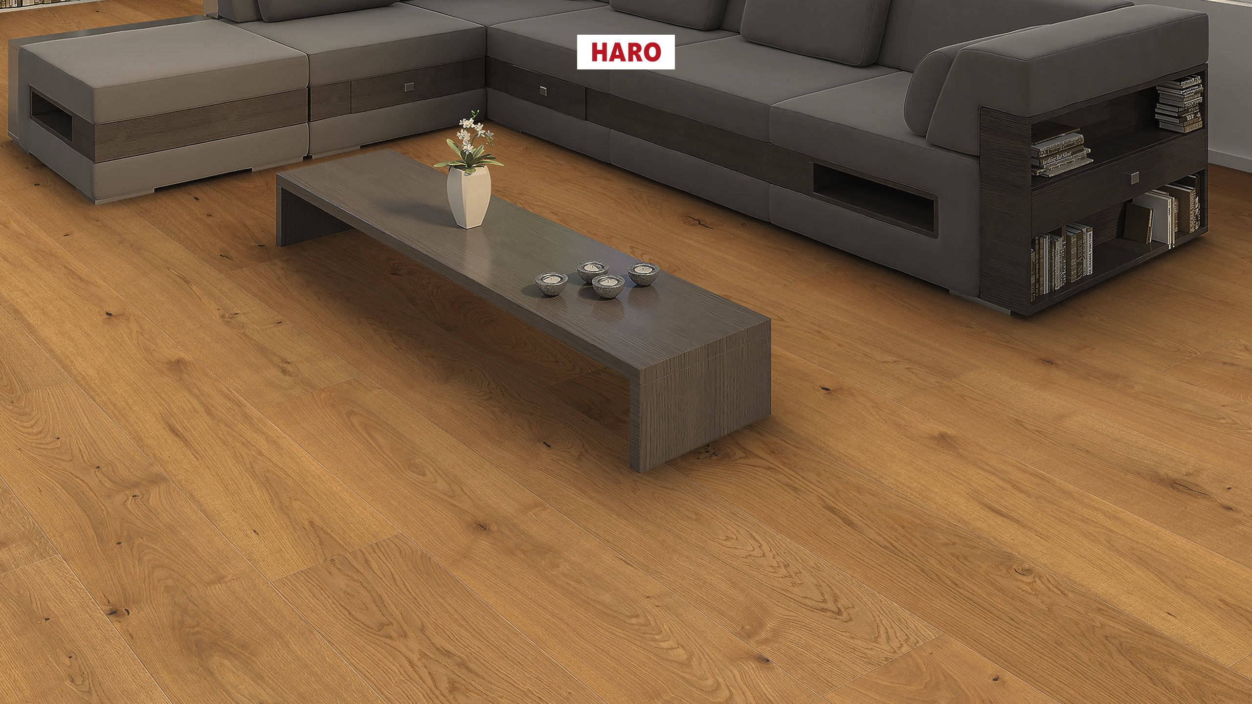 HARO PARKETGULV 4000 Plank Plaza 240 4V Eg Markant børstet naturaDur Top Connect