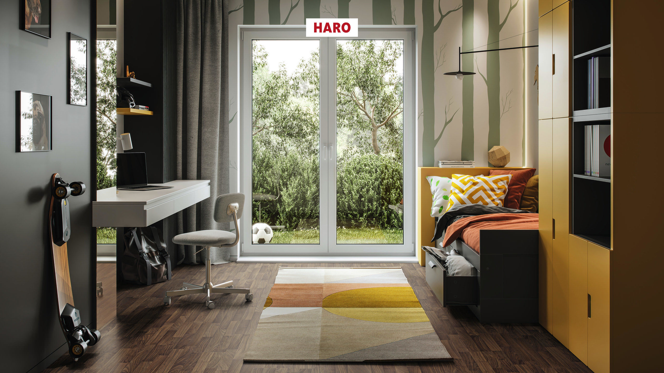 HARO Laminatgulv Specialudgave NKL31 3-stav Valnød Ambiente* Porer Lock Connect plus