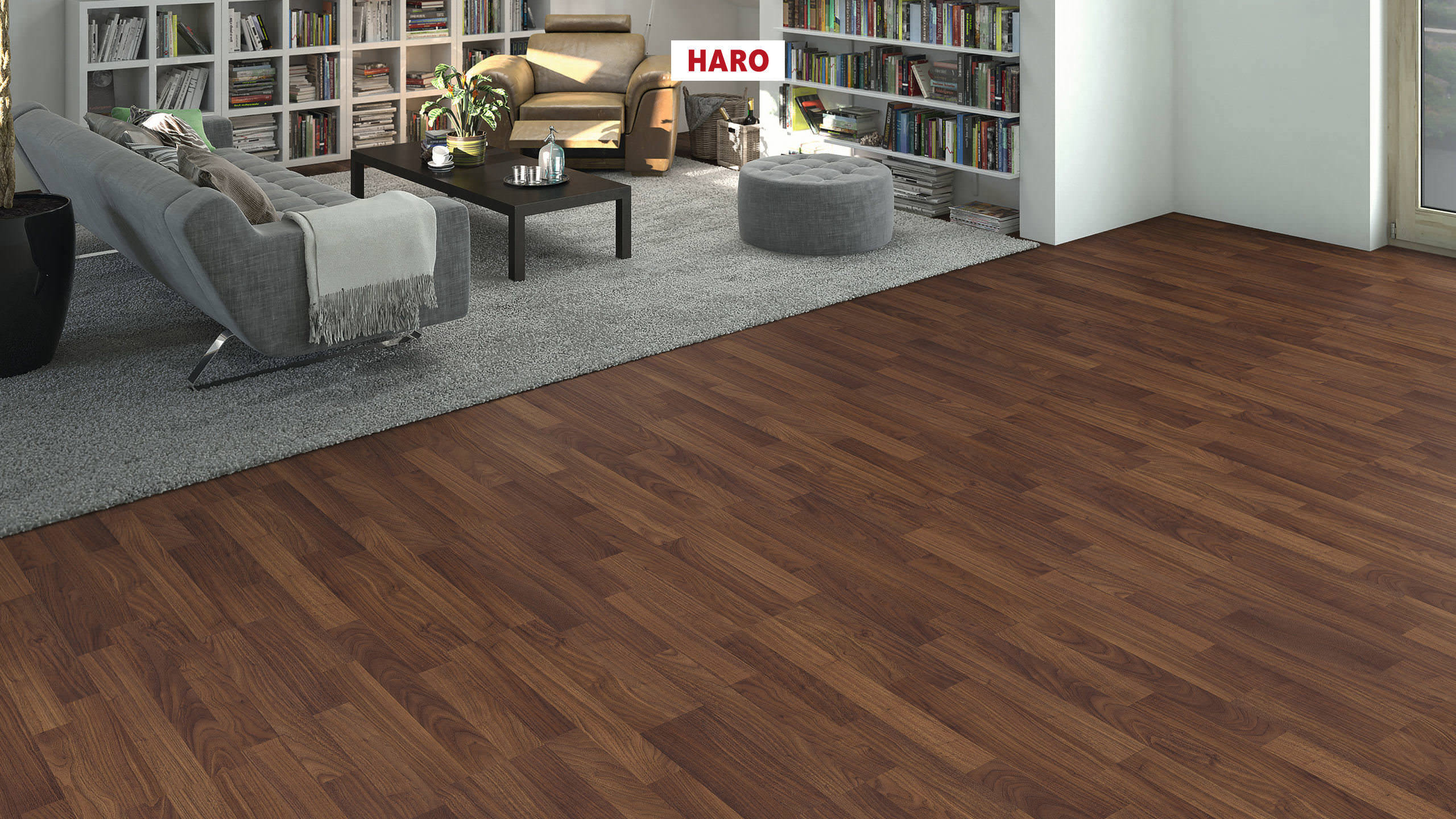 HARO Laminatgulv Specialudgave NKL31 3-stav Valnød Ambiente* Porer Lock Connect plus