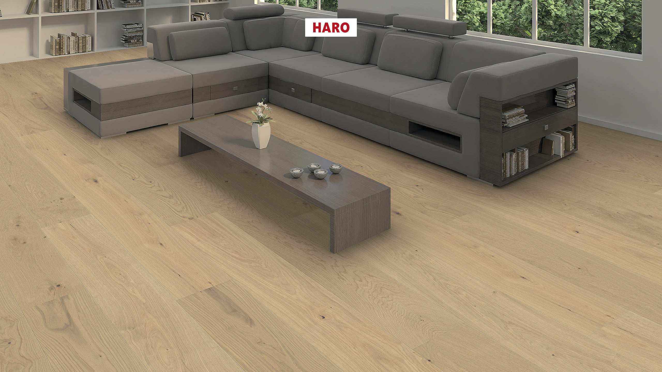 HARO PARKETGULV 4000 Plank Plaza 240 4V Eg invisible Markant børstet naturaLin plus Top Connect