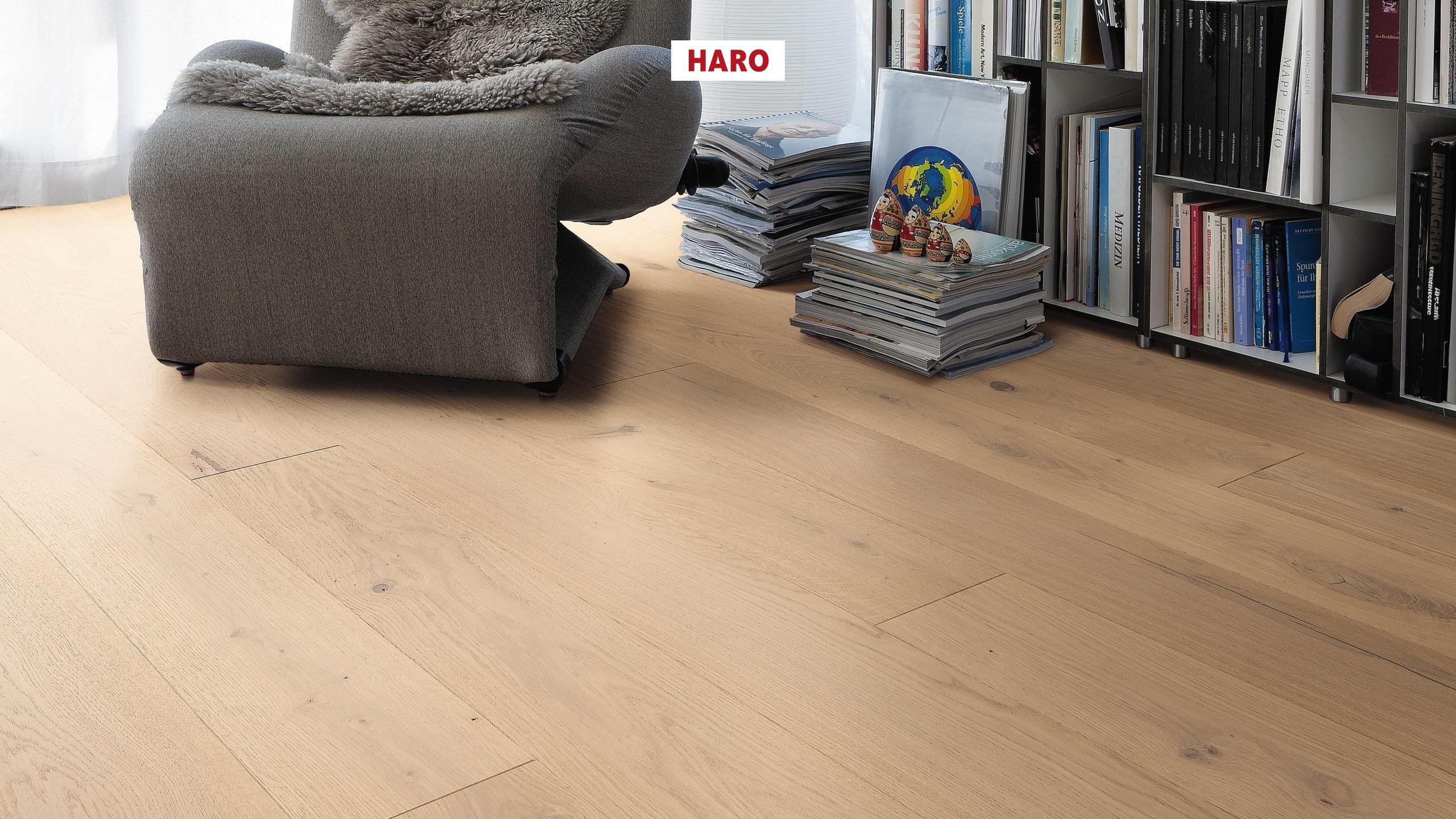 HARO PARKETGULV 4000 Plank 180 4V Eg Piemont børstet naturaLin plus Top Connect