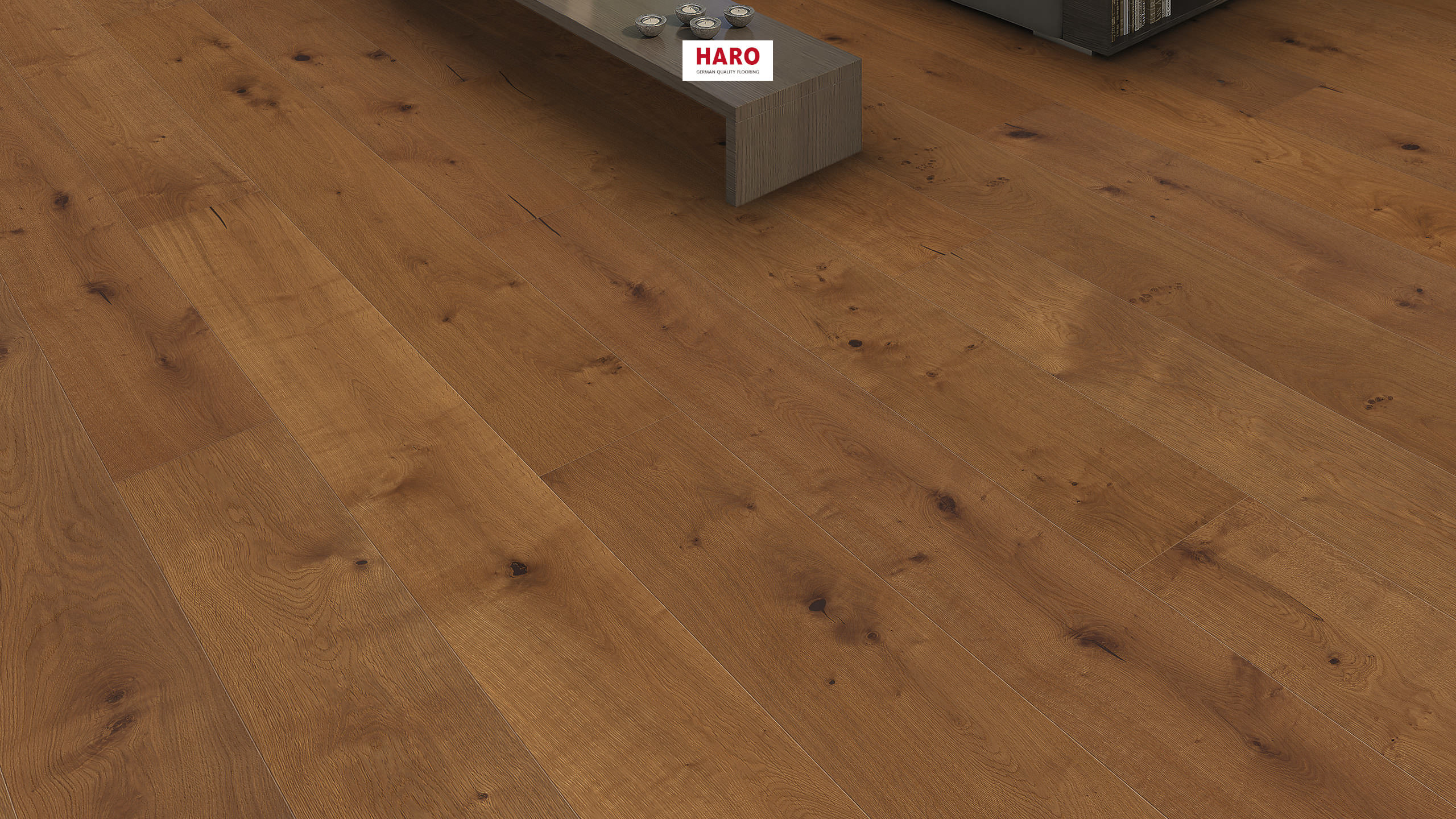 HARO PARKETGULV 4000 Plank Plaza 240 4V Røget eg Sauvage børstet naturaLin plus Top Connect