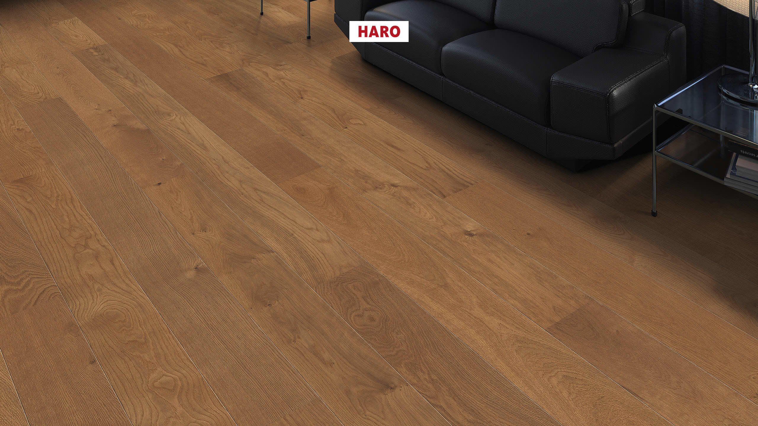 HARO PARKETGULV 4000 Plank 180 2V Røget eg Markant silk naturaDur Top Connect