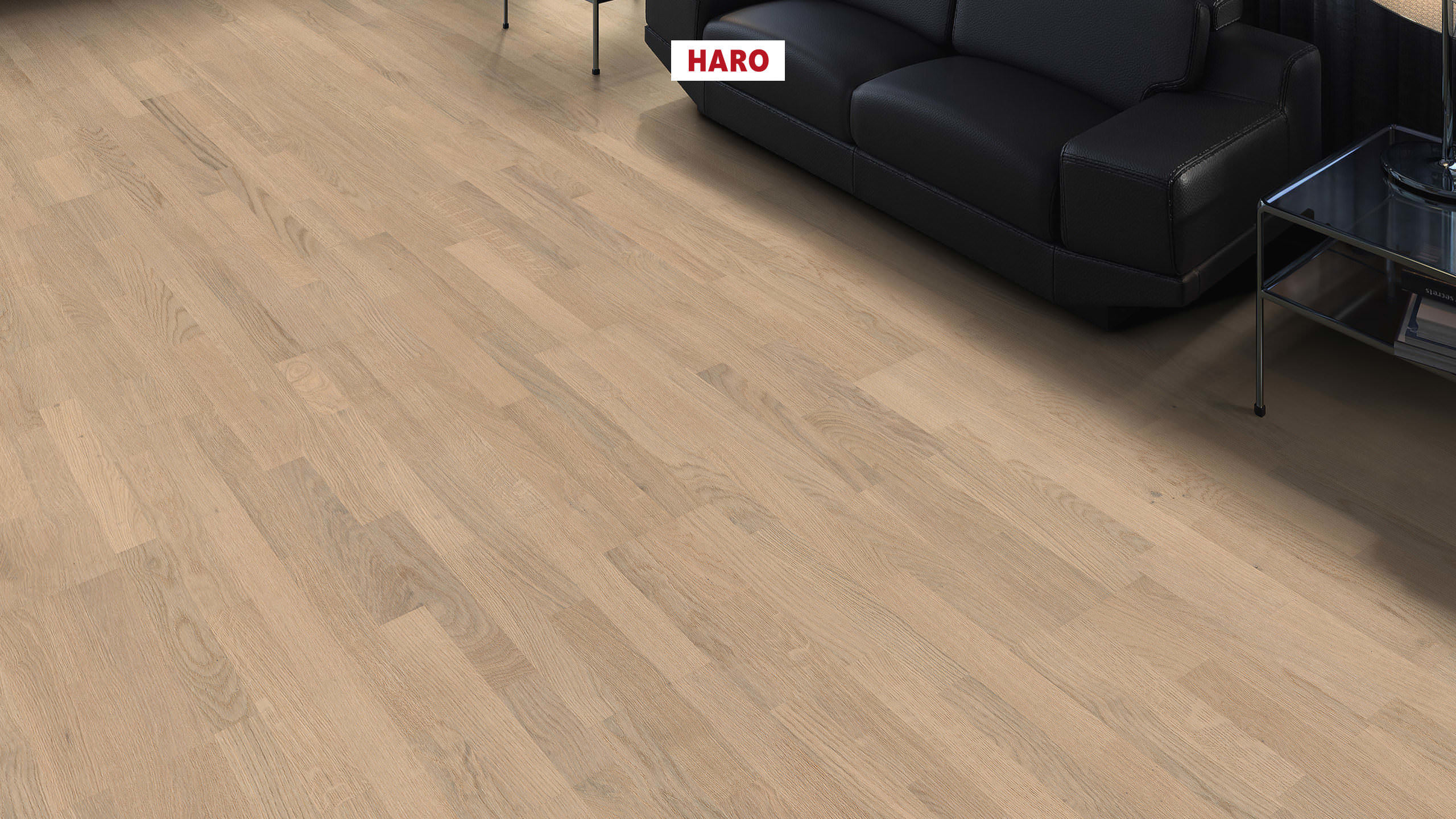 HARO PARKETGULV 4000 3 Stav Eg lysehvid Naturale børstet naturaLin plus Top Connect