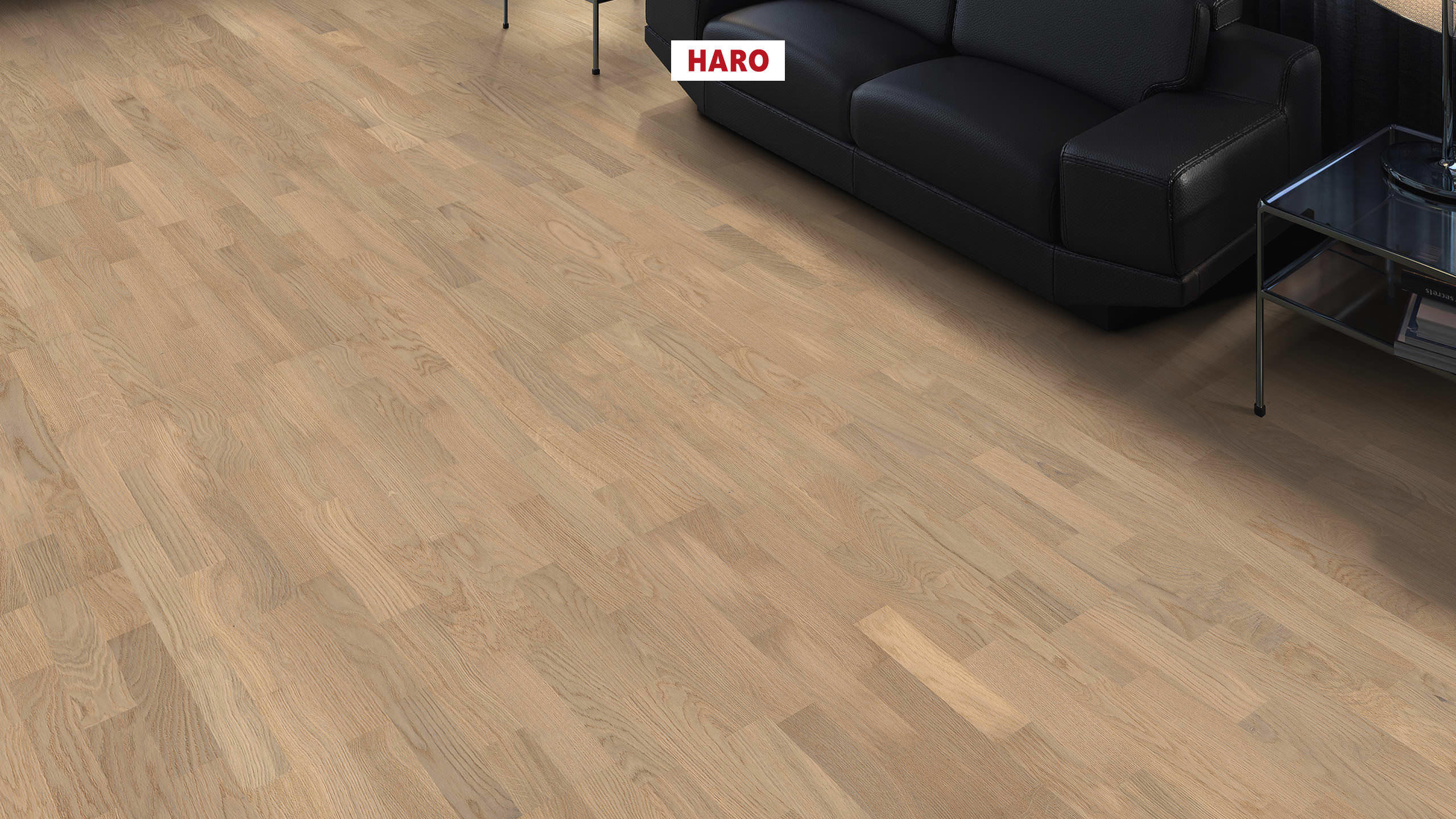 HARO PARKETGULV 4000 3 Stav Eg lysehvid Naturale børstet permaDur Top Connect