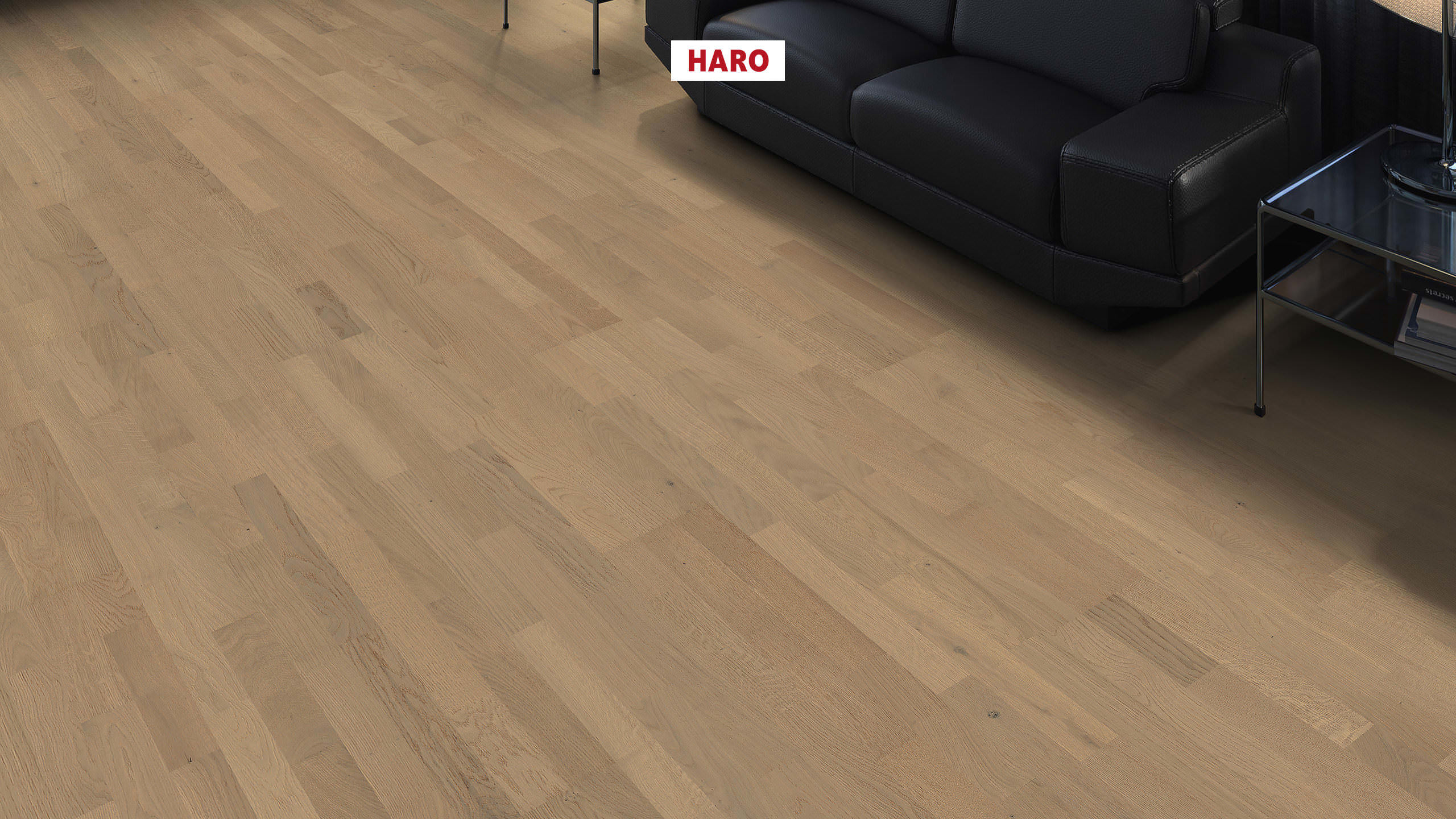 HARO PARKETGULV 4000 3 Stav Eg sand grå Naturale børstet naturaLin plus Top Connect