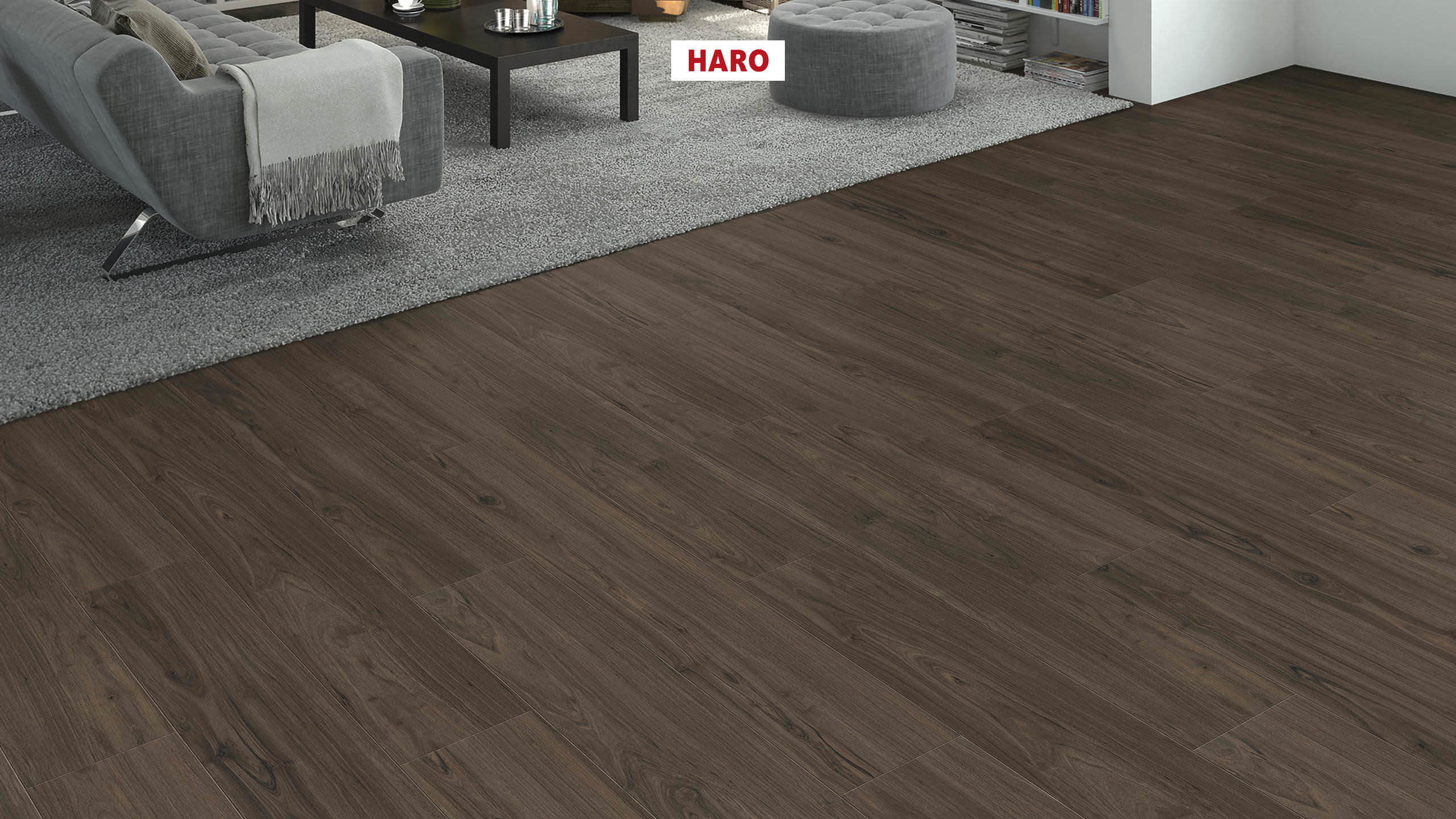 HARO Laminatgulv TRITTY 90 Plank 4V Valnød Cesano* soft mat Top Connect