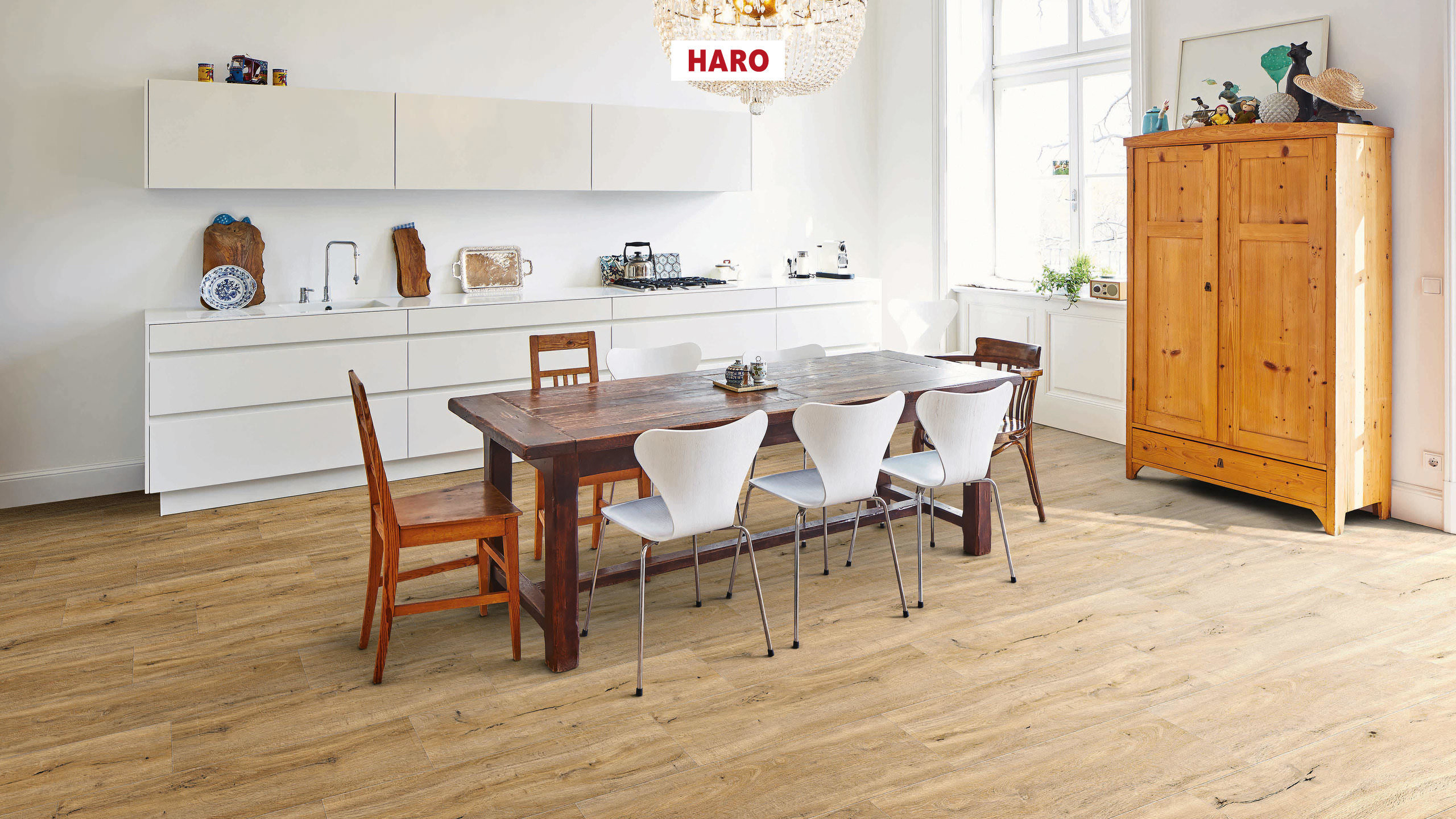 HARO Designgulv DISANO LifeAqua Plank 4V Eg Mainz* børstet Top Connect