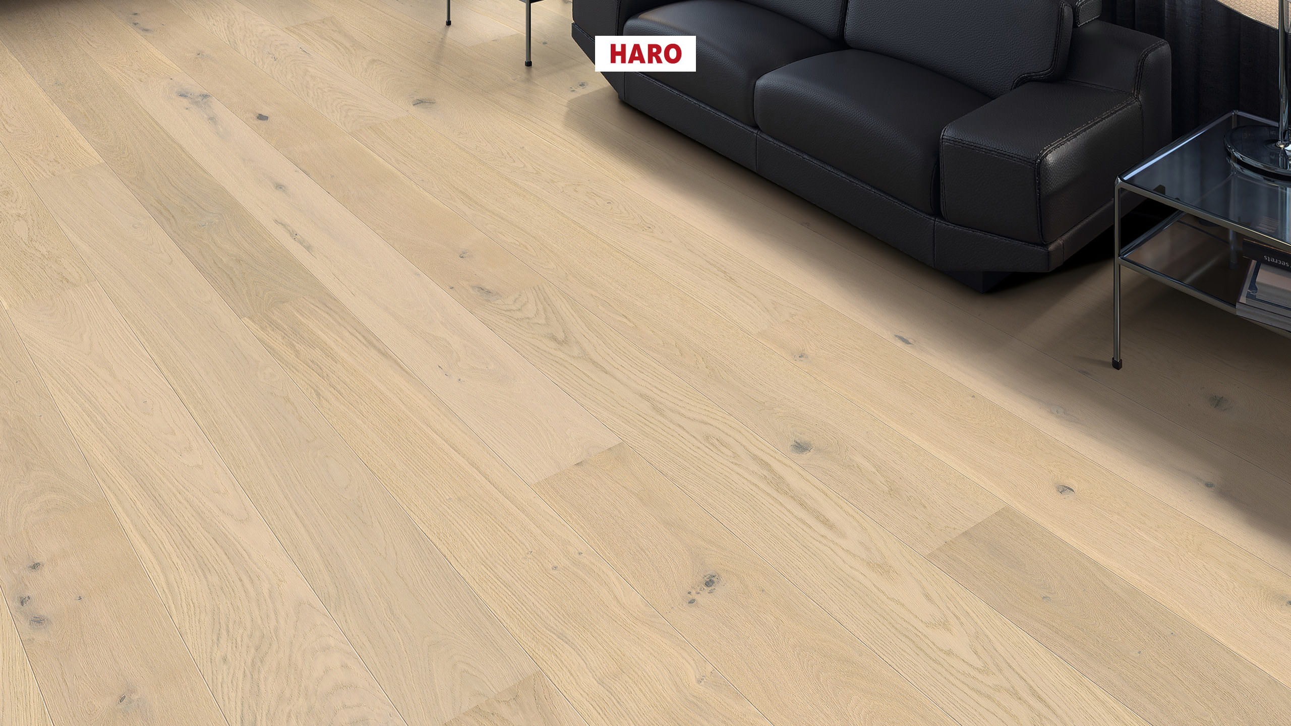 HARO PARKETGULV 2500 Plank 180 2V Eg lysehvid Universal børstet naturaDur Top Connect