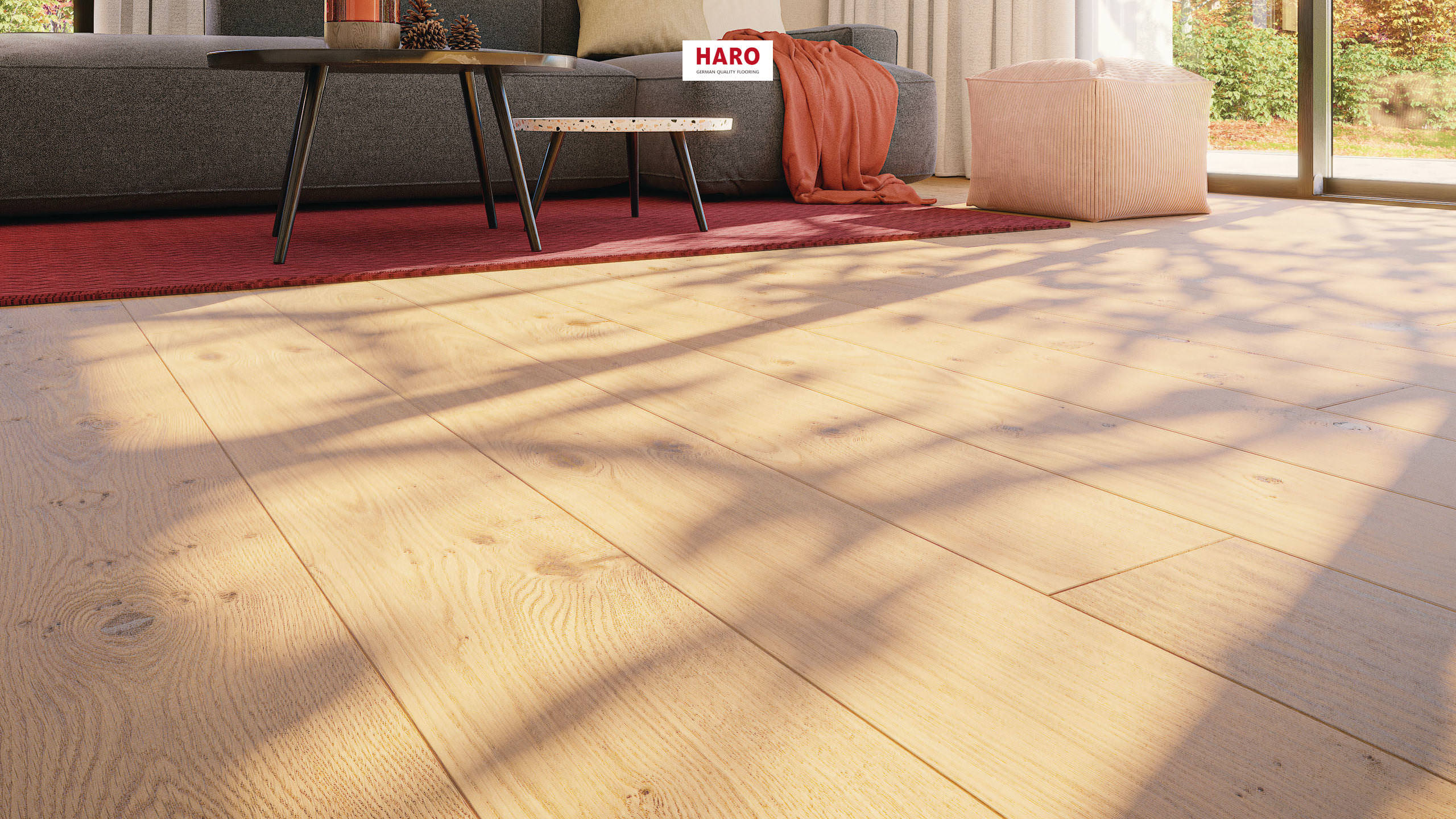 HARO Parketgulv 4000 1900 mm Plank 180 4V Eg naturlig børstet mat lakeret Top Connect