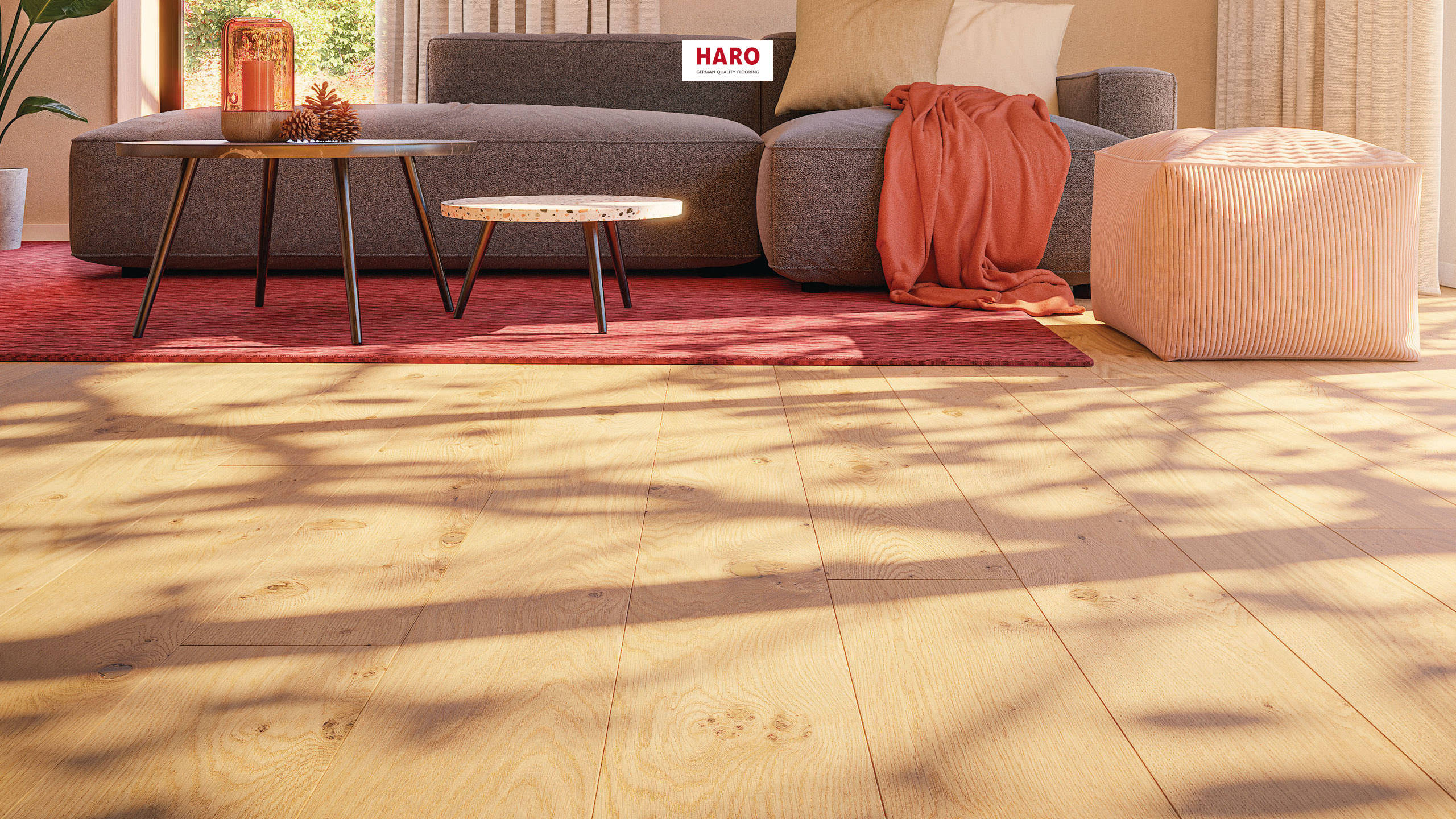 HARO Parketgulv 4000 1900 mm Plank 180 4V Eg naturlig børstet mat lakeret Top Connect
