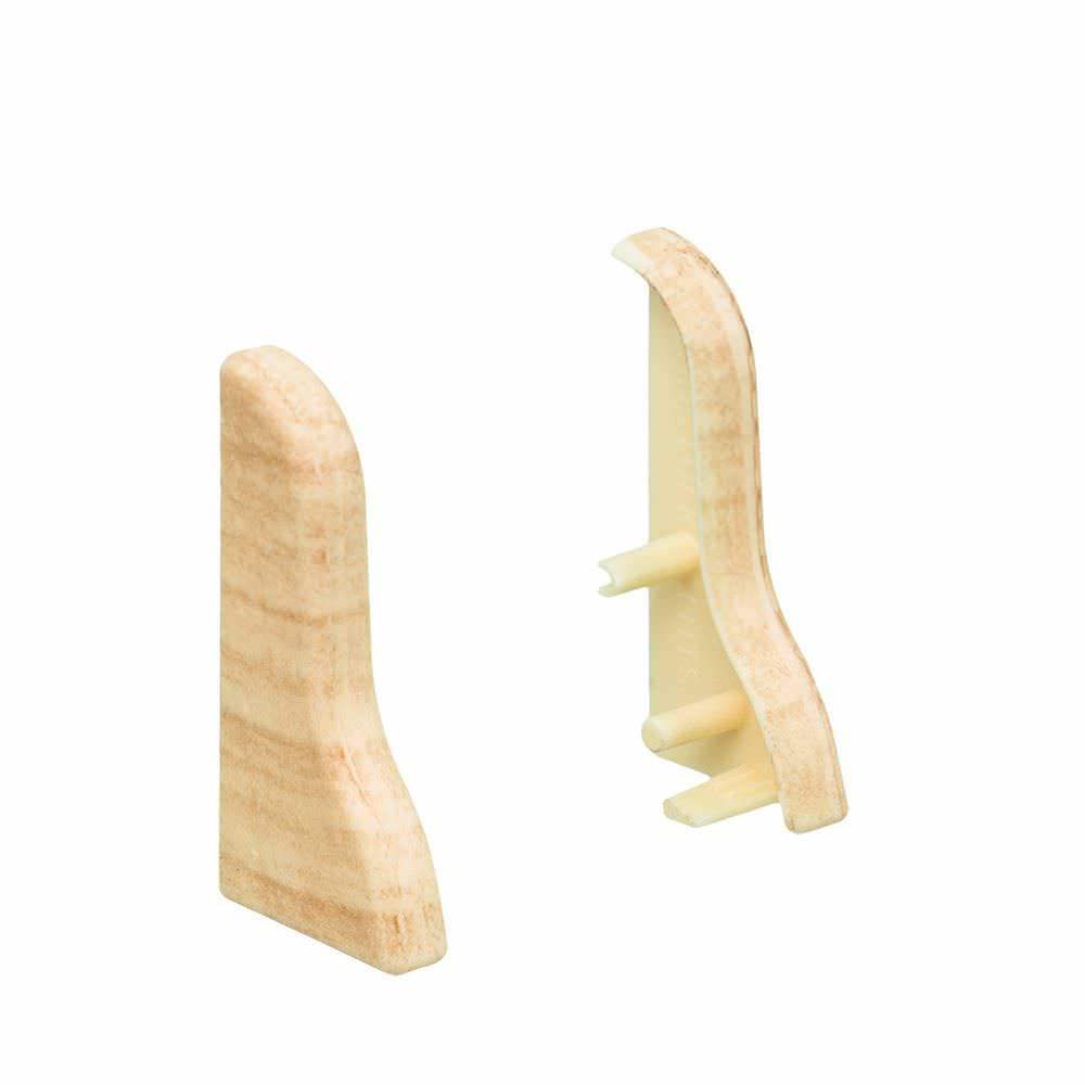 Endkappe Kunststoff für Stecksockelleiste 19x39mm geschwung. (2 Stk./Pack) Ahorn*