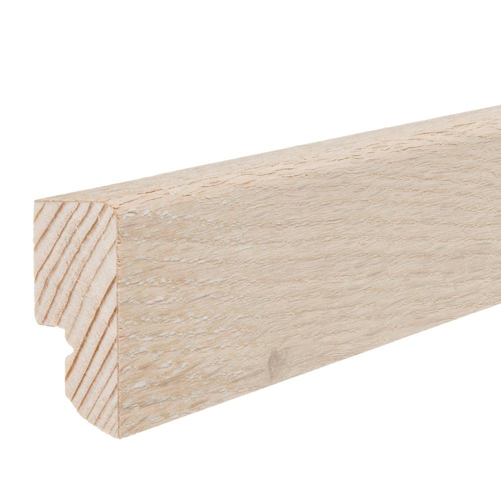Stecksockelleiste 16x40mm ohne Fräsung 2,5m furniert geölt Eiche sandweiß