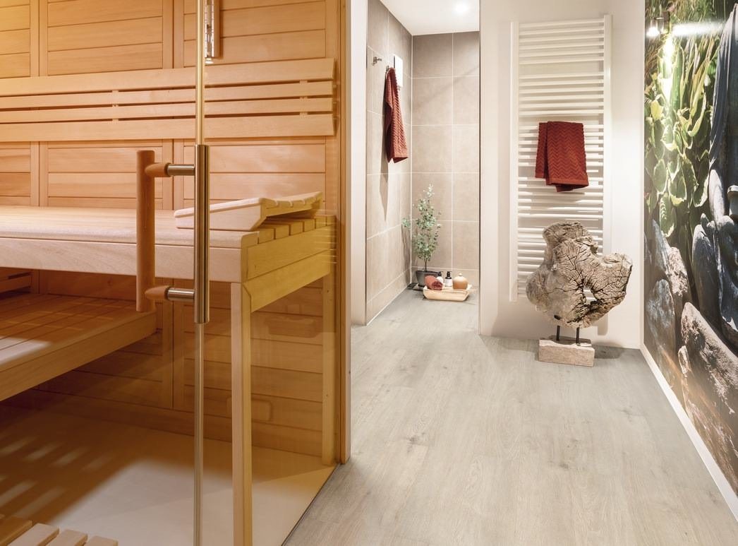 HARO Laminatboden TRITTY 200 Aqua Landhausdiele 4V Eiche Sicilia weiß* authentic matt Silent CT Top Connect