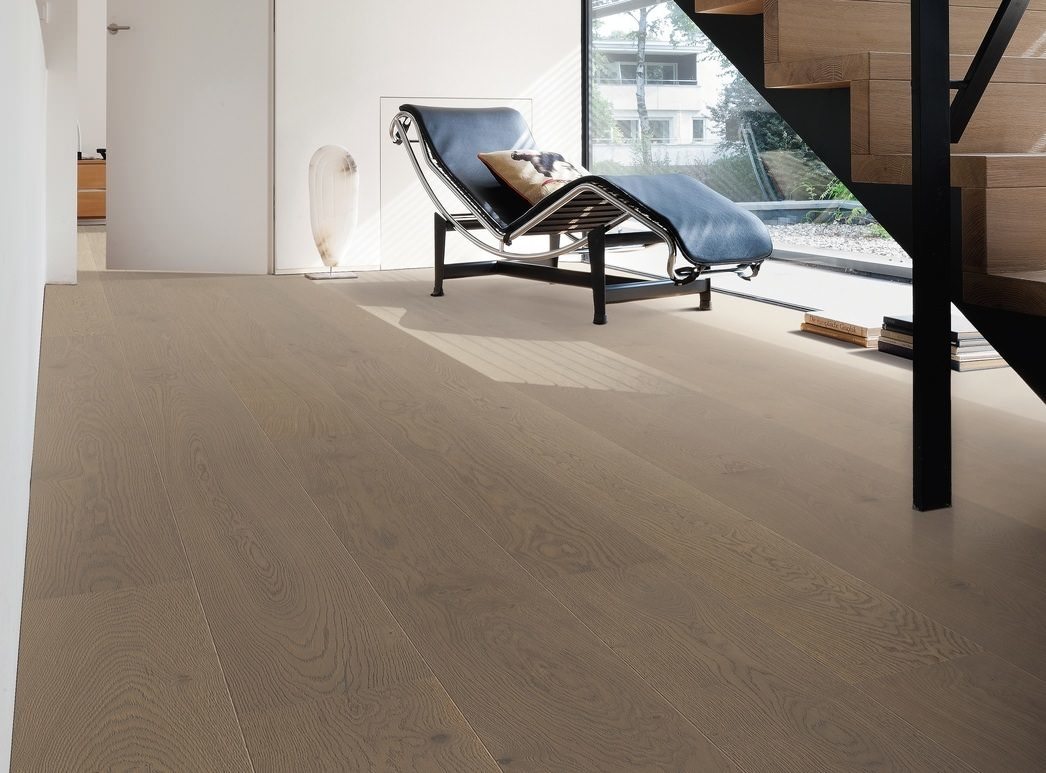 HARO PARKETT 4000 Landhausdiele 180 4V Eiche muschelgrau Markant strukturiert naturaLin plus Top Connect