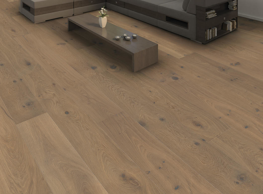 Produktbild 1 Landhausdiele Plaza 240 4V Raucheiche puroweiß Universal strukturiert