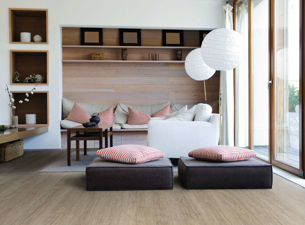 HARO Laminatboden TRITTY 200 Aqua Landhausdiele 4V Eiche Eleganza cremeweiß* authentic Silent CT Top Connect