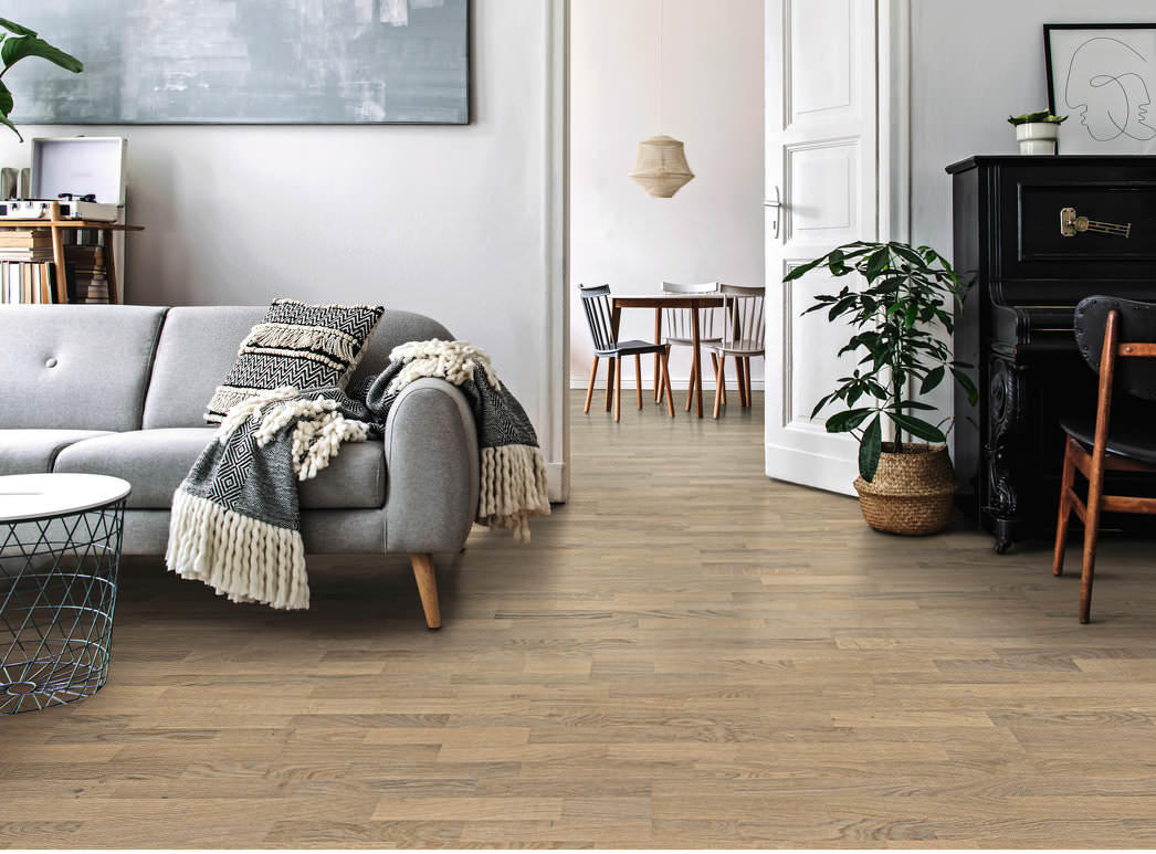 HARO PARKETT 4000 Schiffsboden Eiche lichtweiß Naturale strukturiert naturaLin plus Top Connect