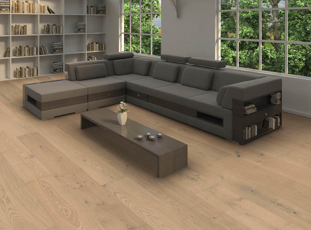 Produktbild 2 Landhausdiele Plaza 240 4V Eiche lichtweiß Sauvage strukturiert