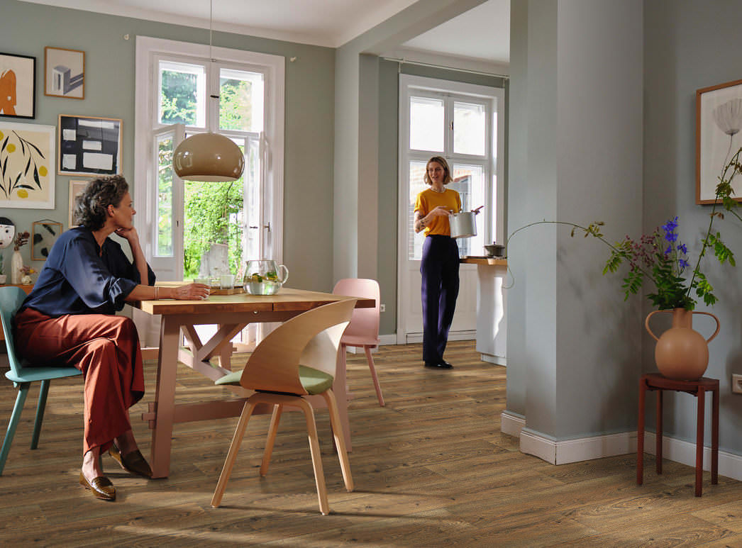 HARO Laminatboden TRITTY 200 Aqua Landhausdiele 4V Eiche Flavia natur* authentic Silent CT Top Connect