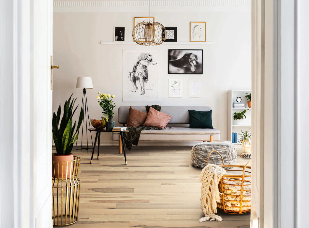 HARO PARKETT 13,5 mm Landhausdiele 2V Esche Nürnberg strukturiert permaDur Top Connect