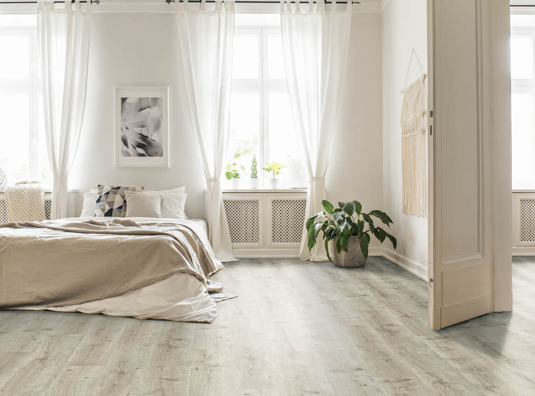 HARO Laminatboden Sonderedition NKL32 Landhausdiele 4V Eiche Breda weiß* strukturiert Top Connect