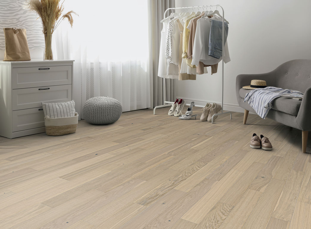 HARO PARKETT 3000 ECO Landhausdiele 4V Eiche lichtweiß Universal strukturiert naturaLin plus Top Connect