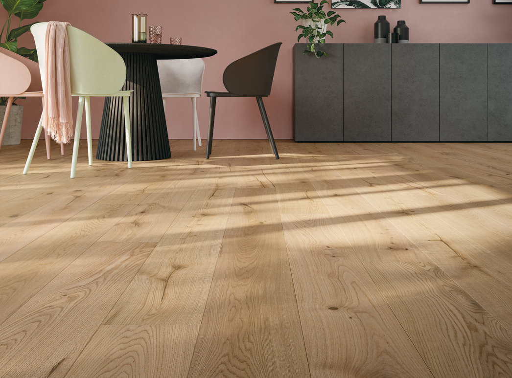 HARO PARKETT 4000 Landhausdiele 180 4V Eiche Hell Rustikal strukturiert matt versiegelt Top Connect