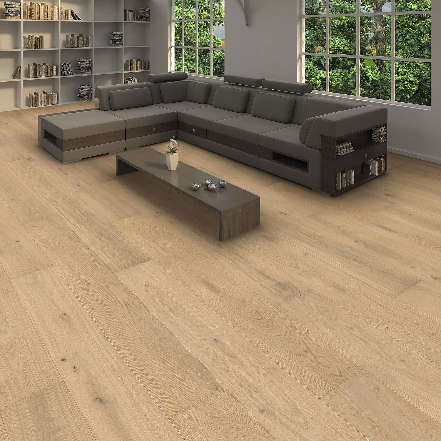 HARO PARKETT 4000 Landhausdiele Plaza 240 4V Eiche lichtweiß Markant strukturiert naturaLin plus Top Connect