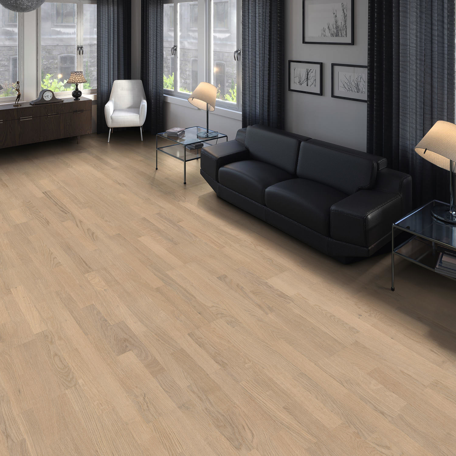 HARO PARKETT 4000 Schiffsboden Eiche lichtweiß Naturale strukturiert naturaLin plus Top Connect