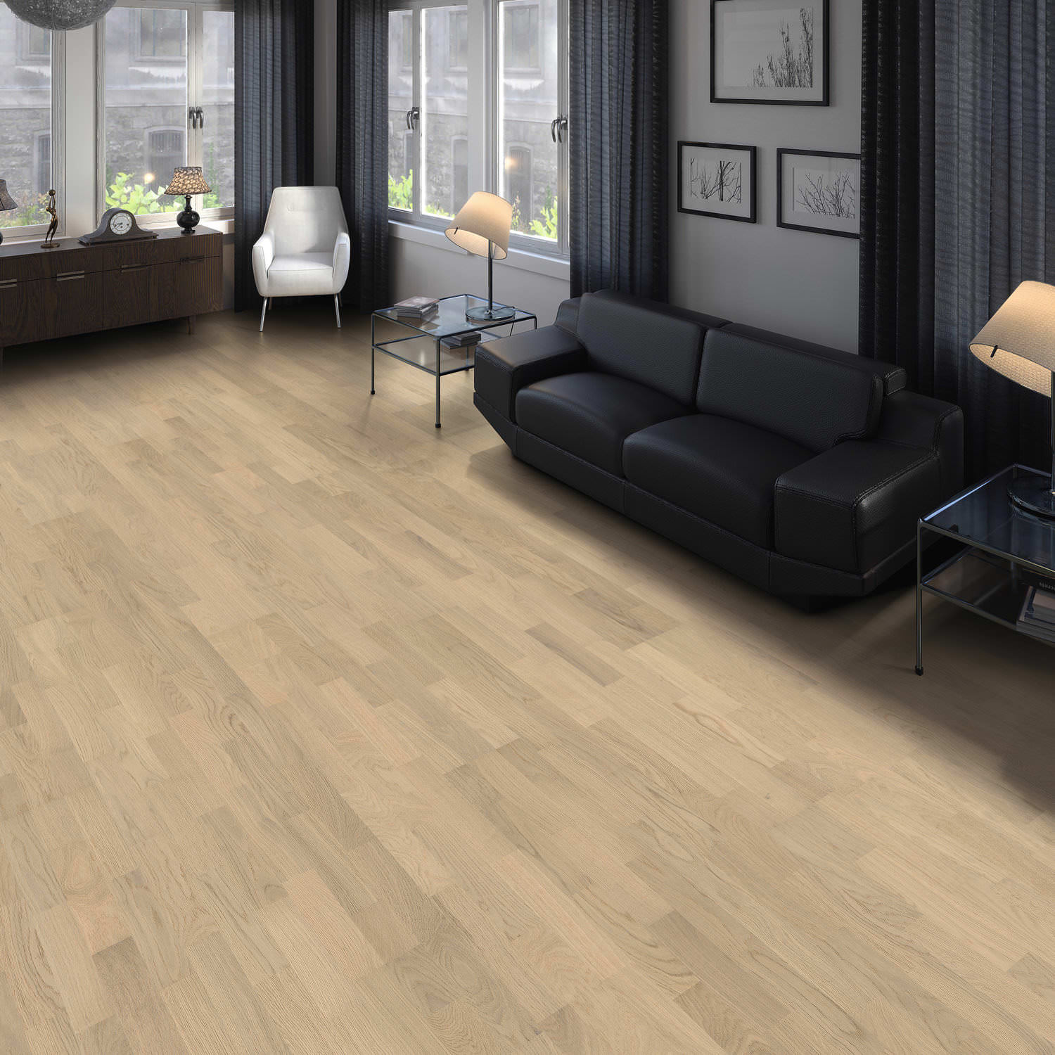 HARO PARKETT 4000 Schiffsboden Eiche lichtweiß Naturale strukturiert naturaLin plus Top Connect