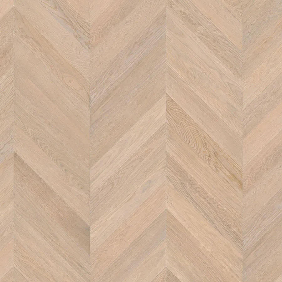 Produktbild parkettmanufaktur by HARO Chevron 4V Eiche wei&szlig; Selectiv strukturiert oleovera Nut & Feder