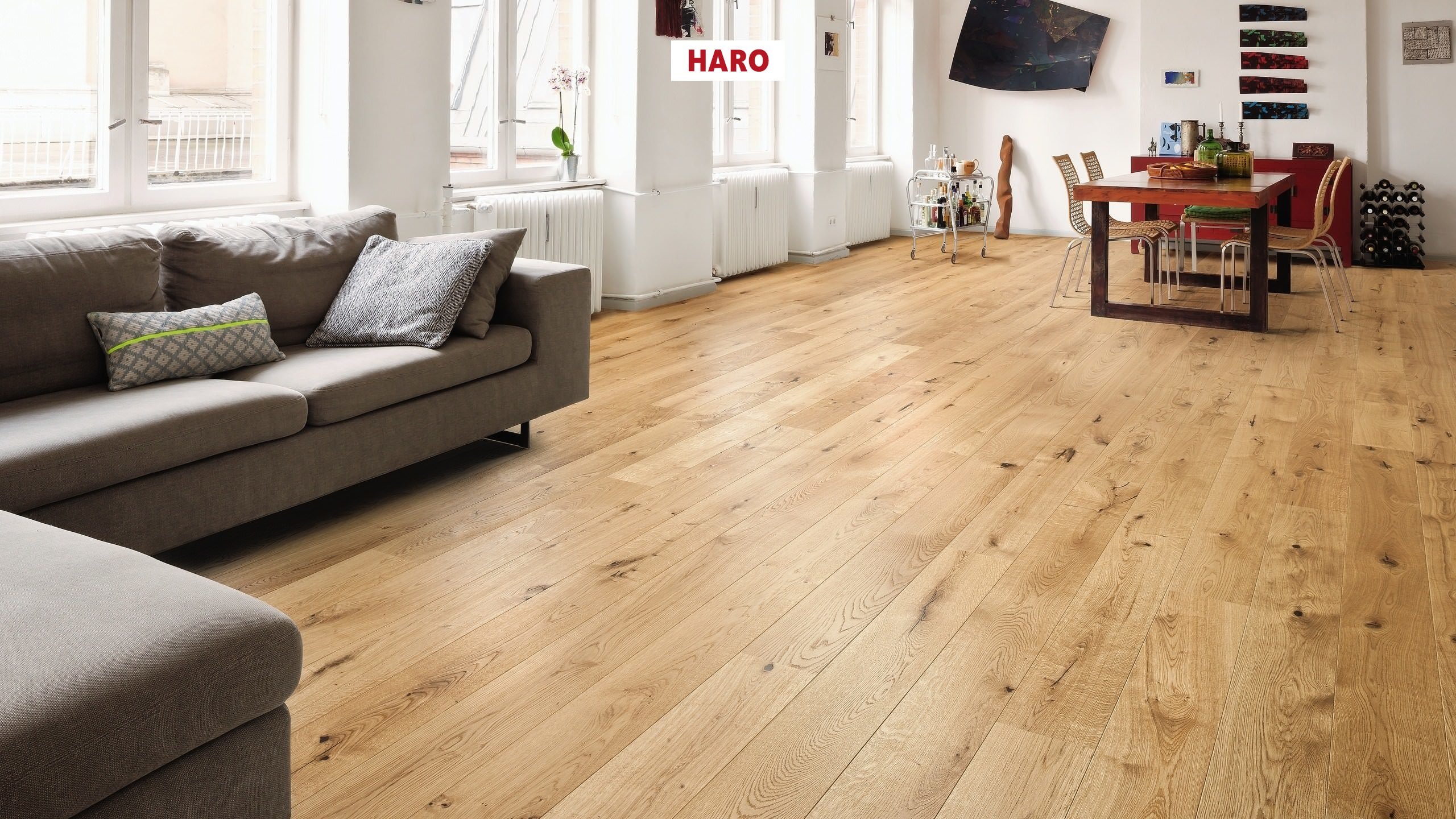 HARO PARKETT 4000 Landhausdiele 180 2V Eiche Sauvage strukturiert permaDur Top Connect